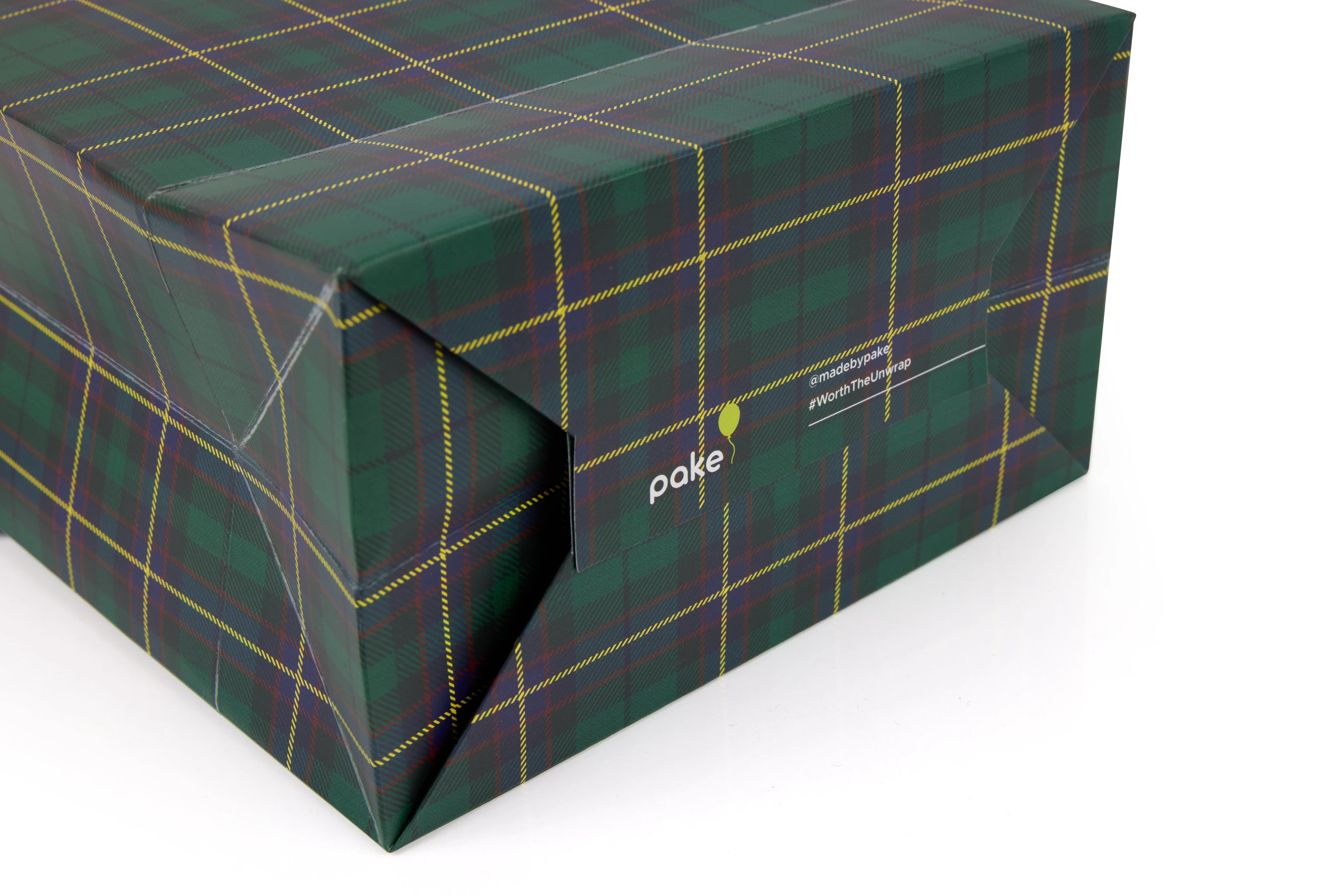 YEŞİL EKOSE 18X25X10 CM KARTON ÇANTA (5 ADET )