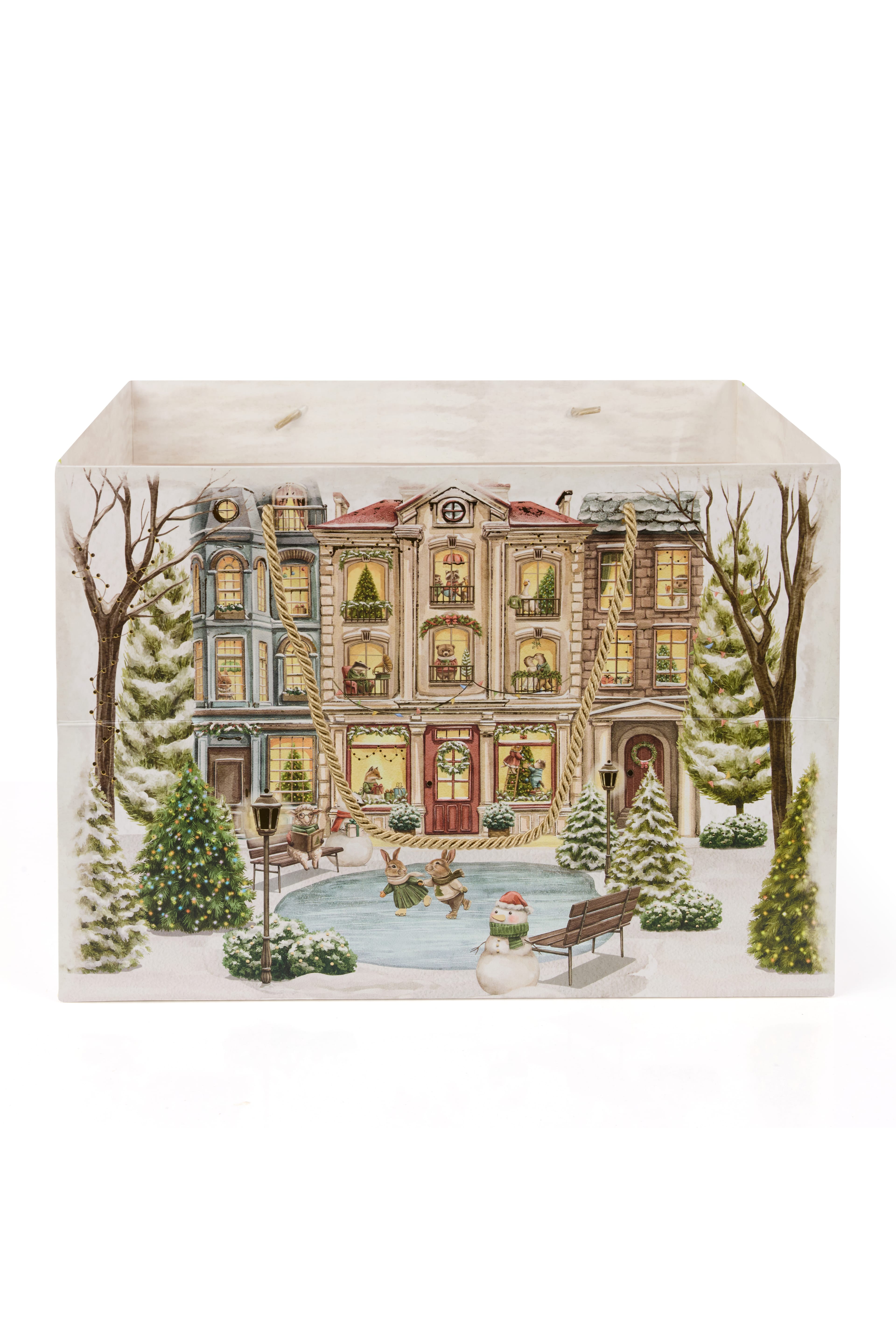 KIŞ DESEN 35X25X26 CM KARTON ÇANTA (5 ADET )