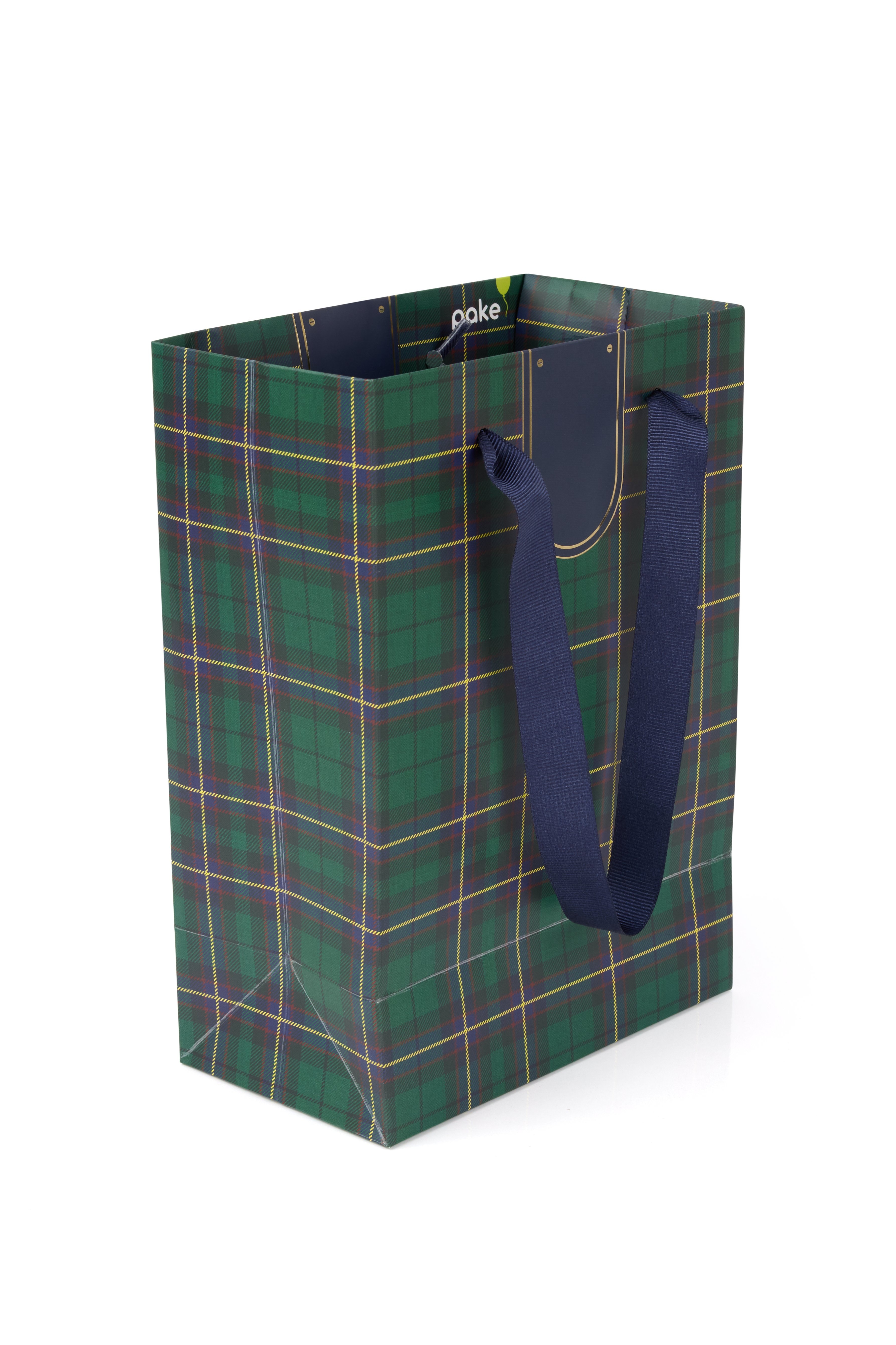 YEŞİL EKOSE 18X25X10 CM KARTON ÇANTA (5 ADET )