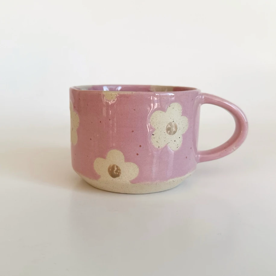 Lilac Pink Floral Kupa