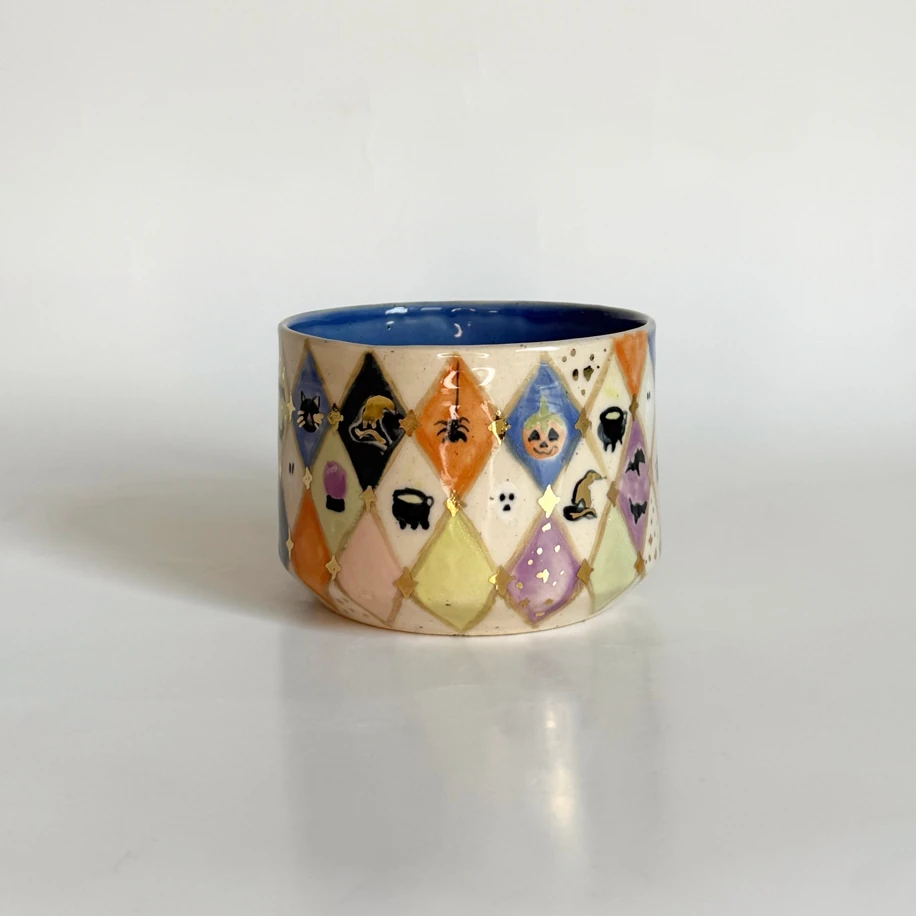 Spooky Doodle Kupa (24k altın detaylıdır)