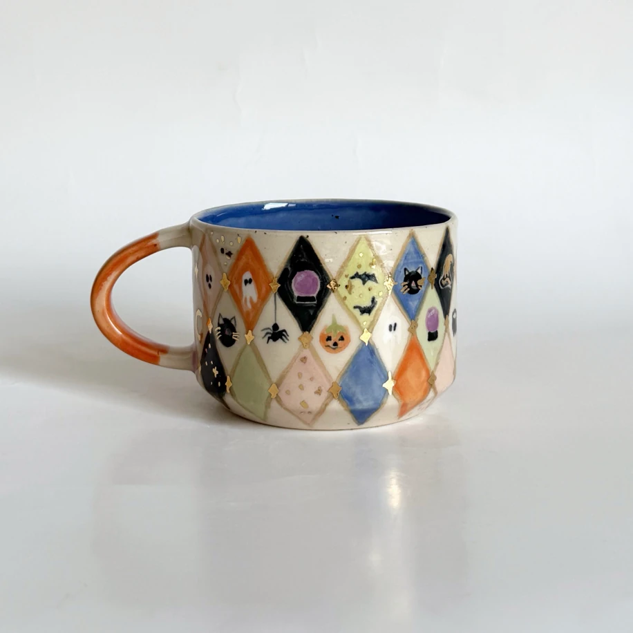 Spooky Doodle Kupa (24k altın detaylıdır)