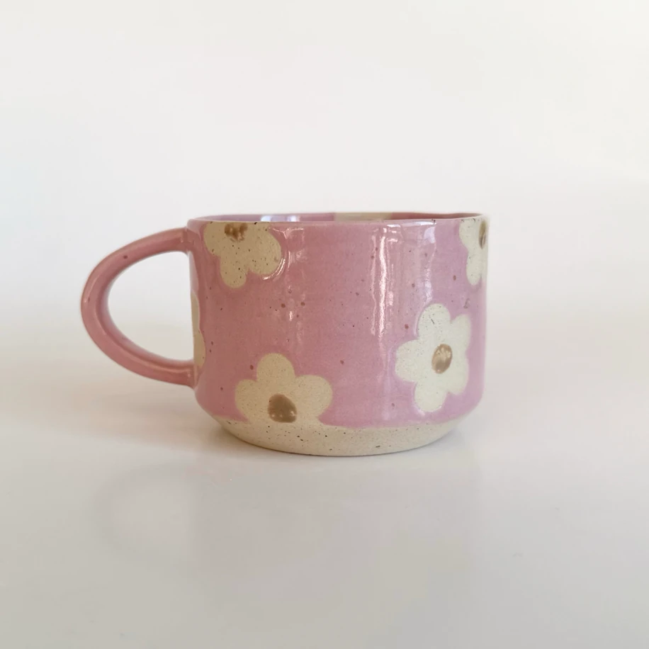 Lilac Pink Floral Kupa