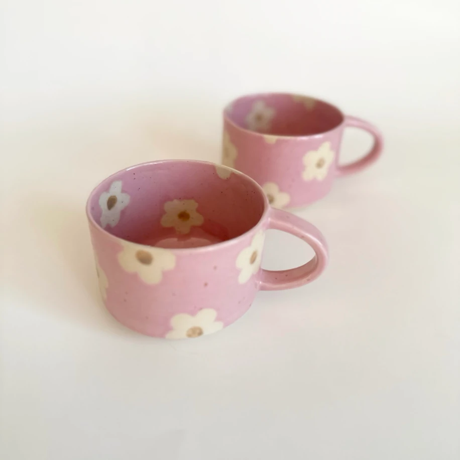 Lilac Pink Floral Kupa