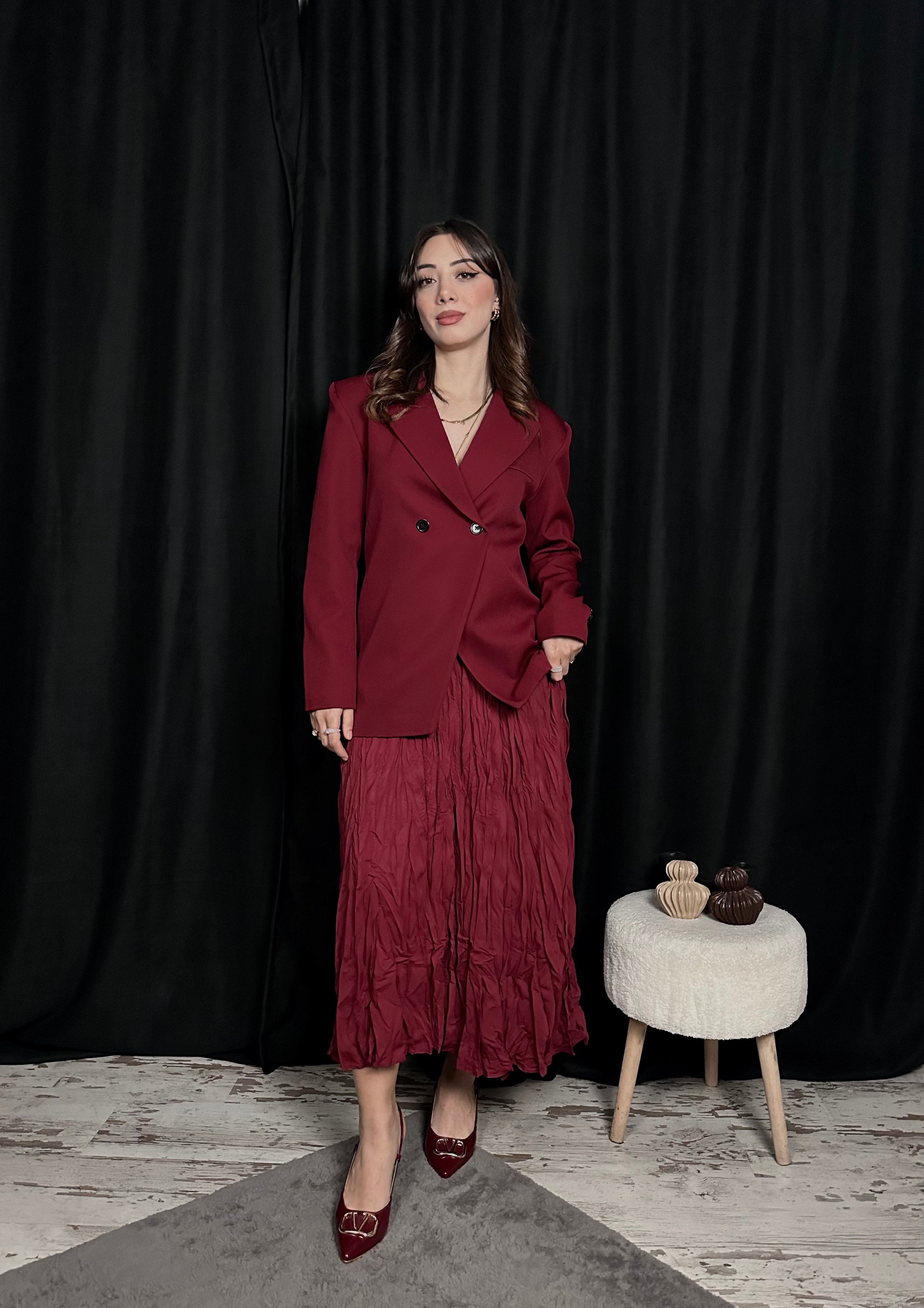 BORDO KIRIŞIK ETEK