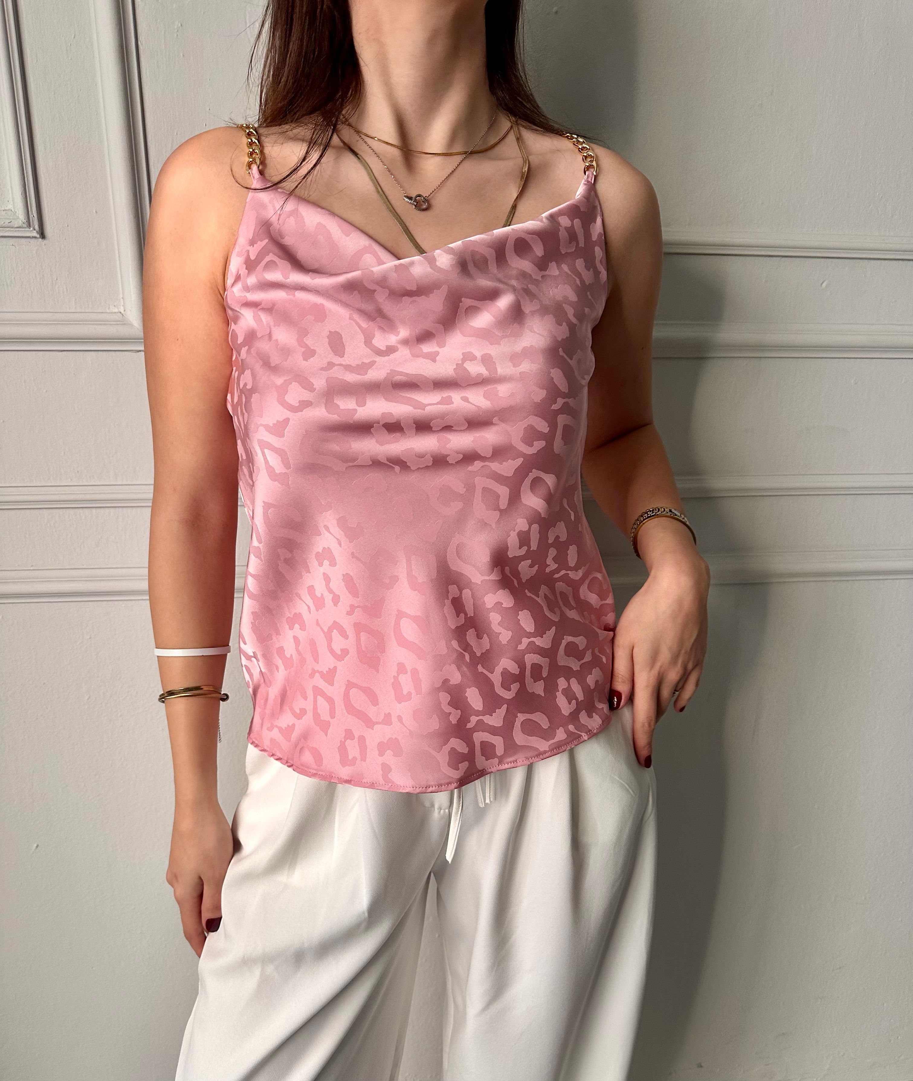 PEMBE LEOPAR DESEN BLUZ