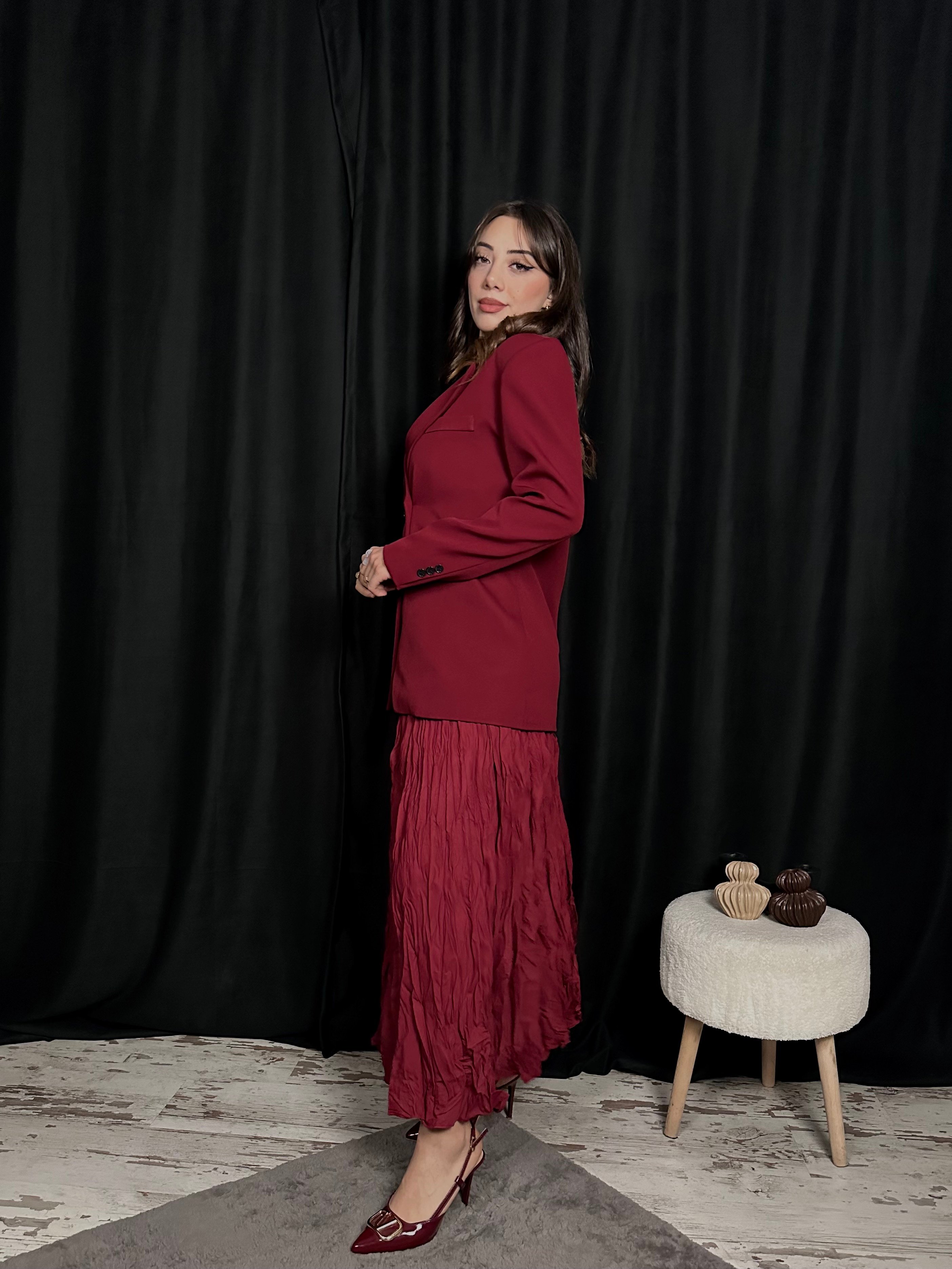 BORDO KIRIŞIK ETEK
