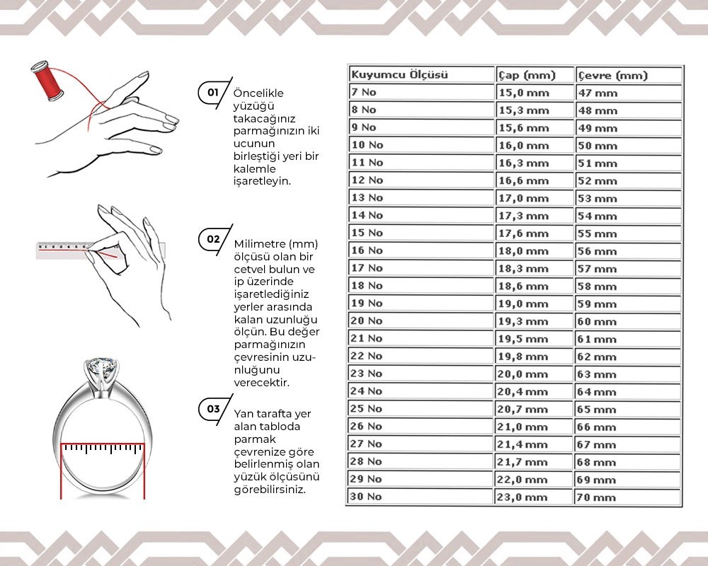 yüzük ölçüsü nasıl alınır - yüzük ölçüsü - sanat34 ölçü 