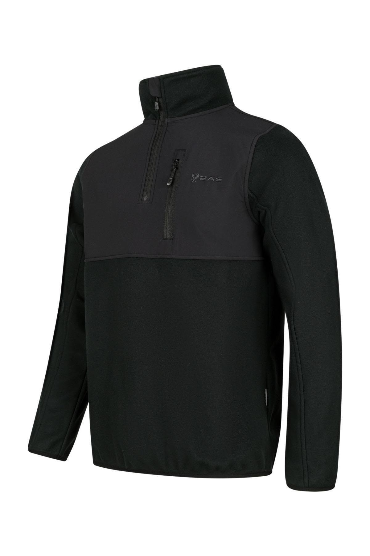 2AS CONG Yarım Fermuarlı Parçalı Erkek Polar Sweatshirt