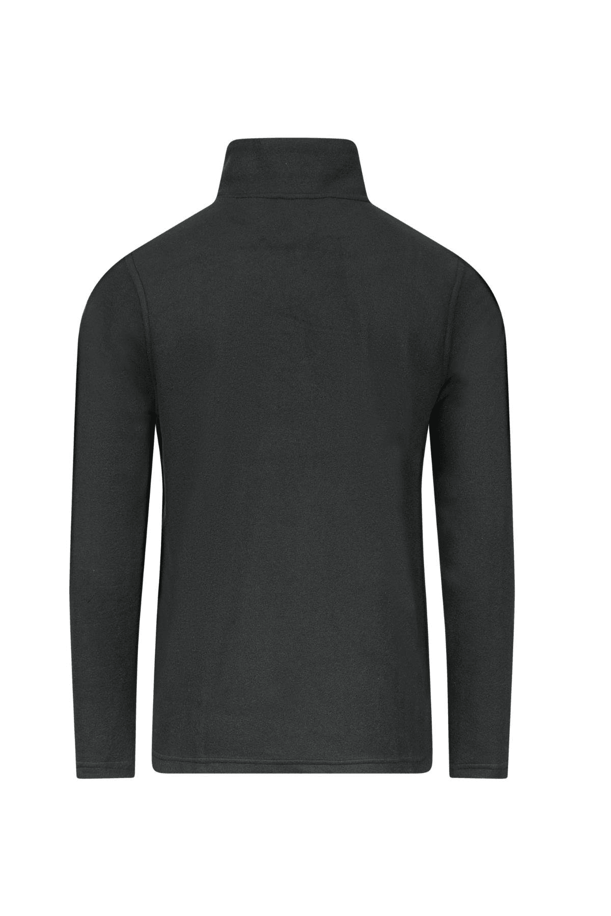 2AS CORK Tam Fermuarlı Erkek Polar Sweatshirt | Siyah