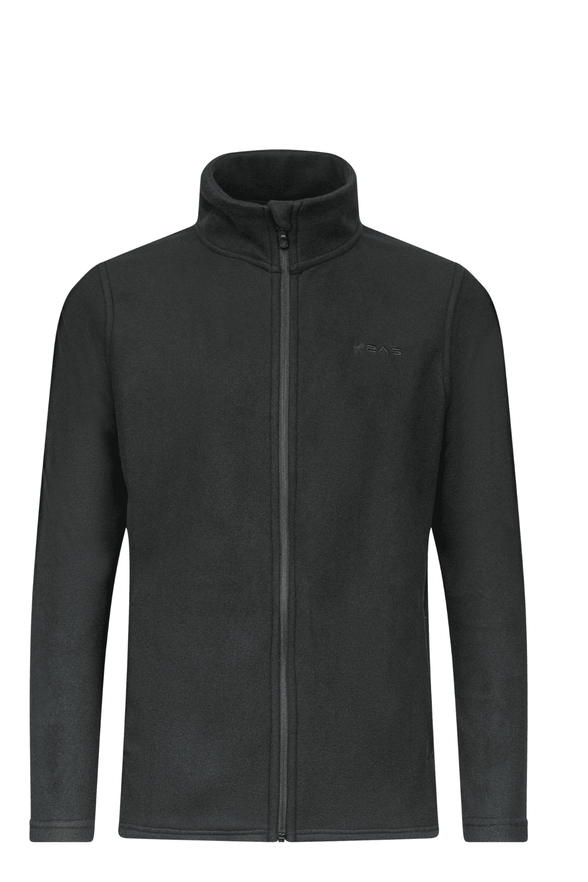 2AS CORK Tam Fermuarlı Erkek Polar Sweatshirt | Siyah