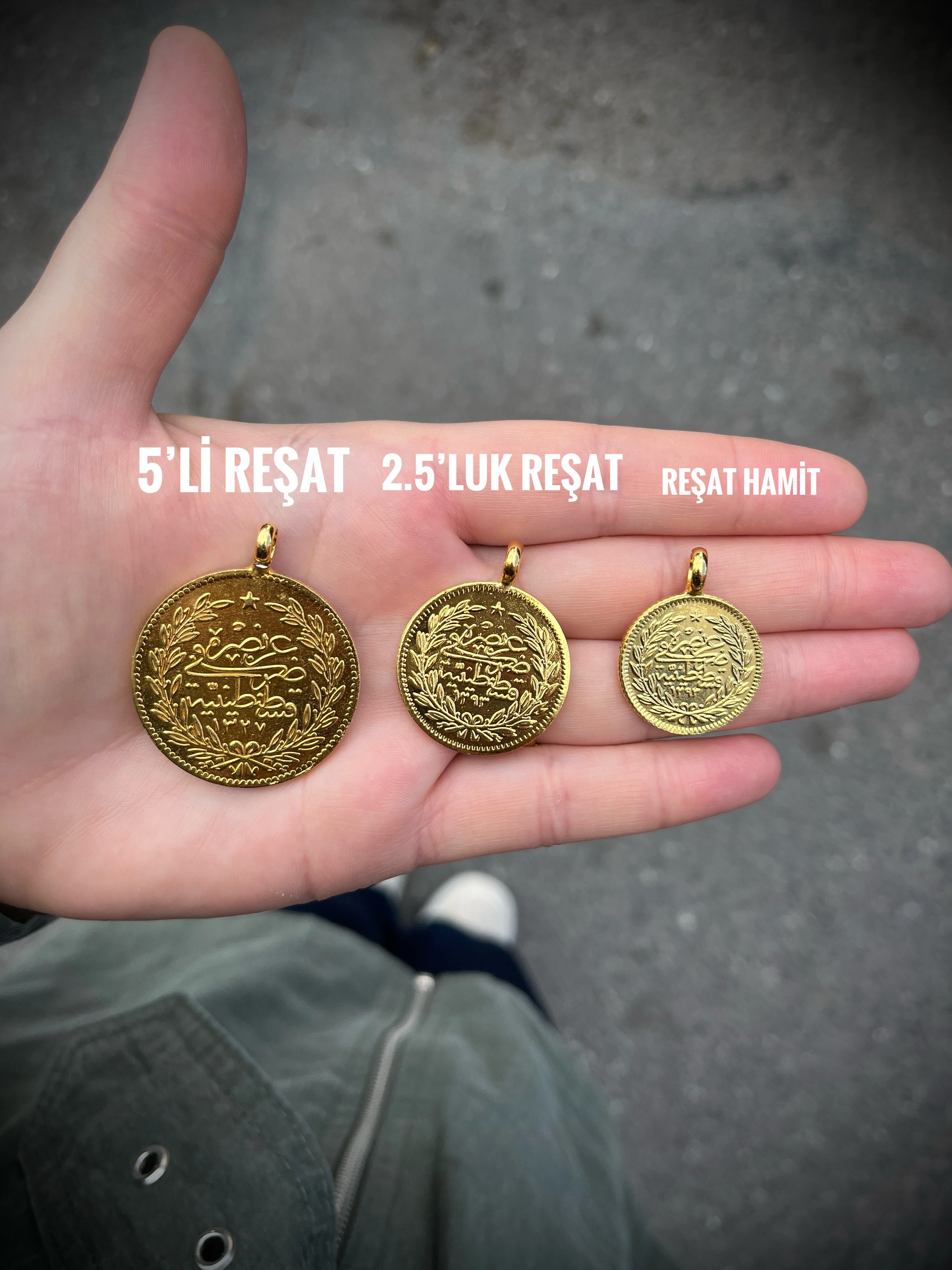 2.5'luk Reşat Hamit Kolye Ucu 22 Ayar Altın Kaplama