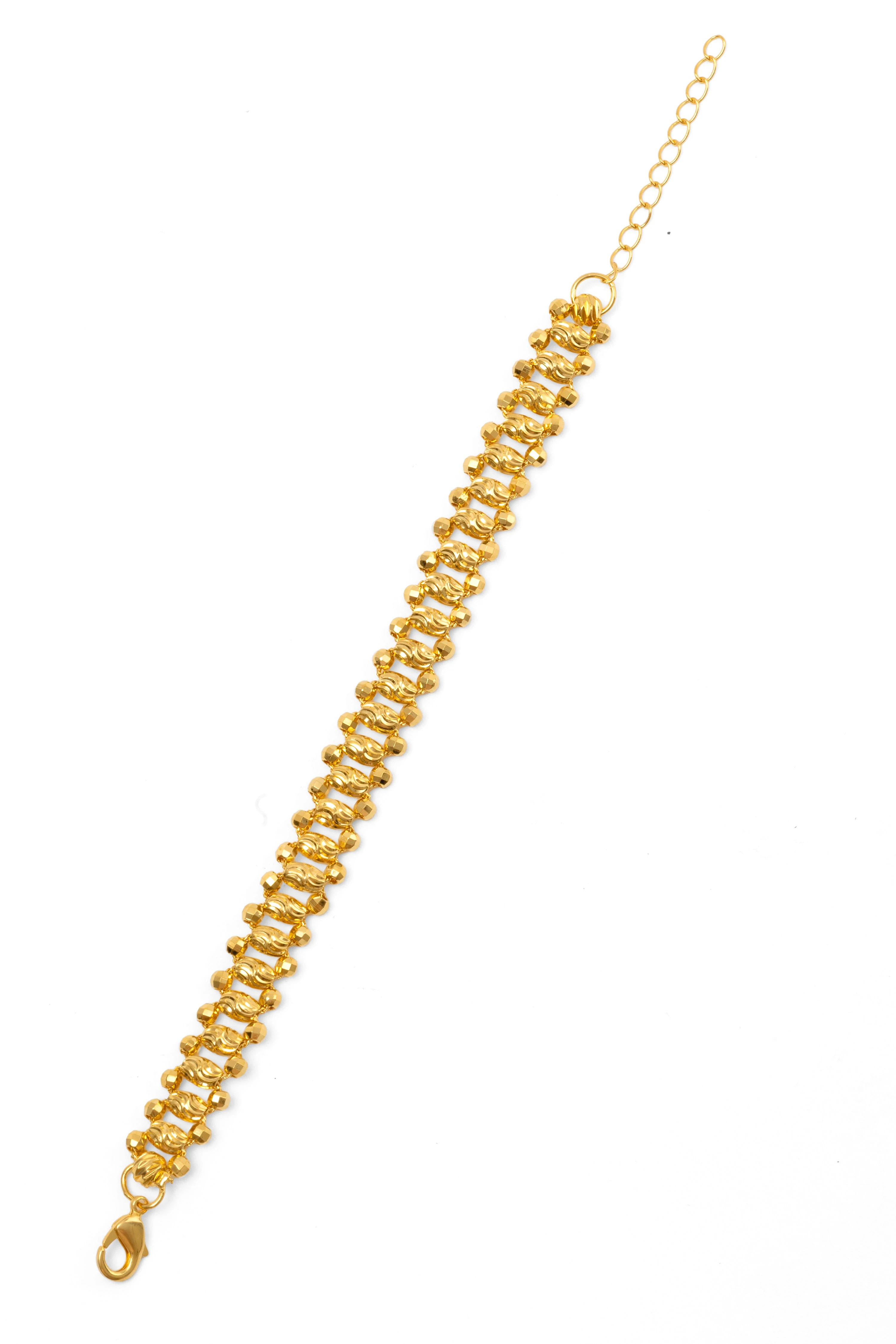 İki Sıra Dorikalı Bileklik 22 Ayar Altın Kaplama