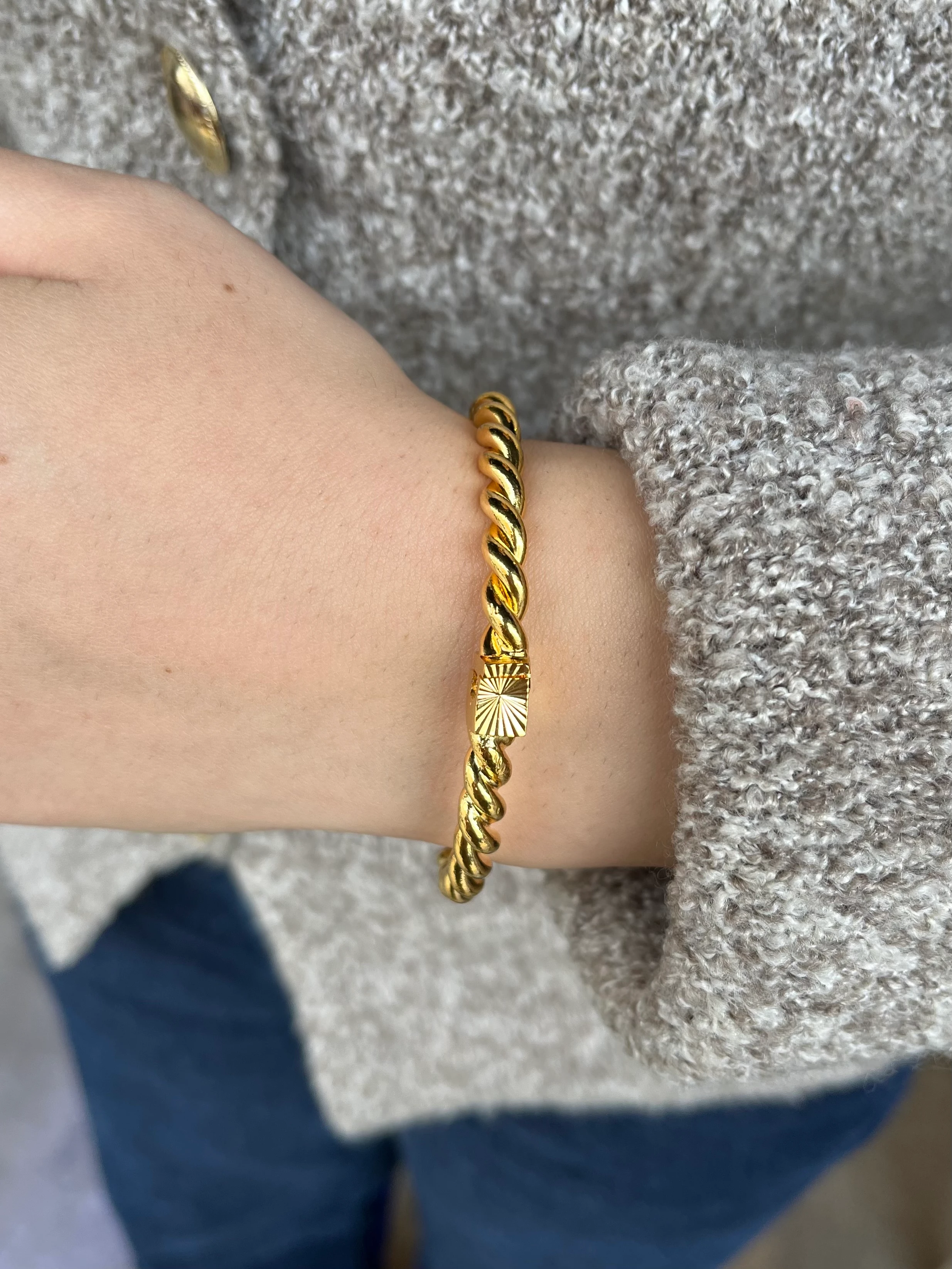 Erzurum Burması Kare Kilitli (Model 3) 22 Ayar Altın Kaplama