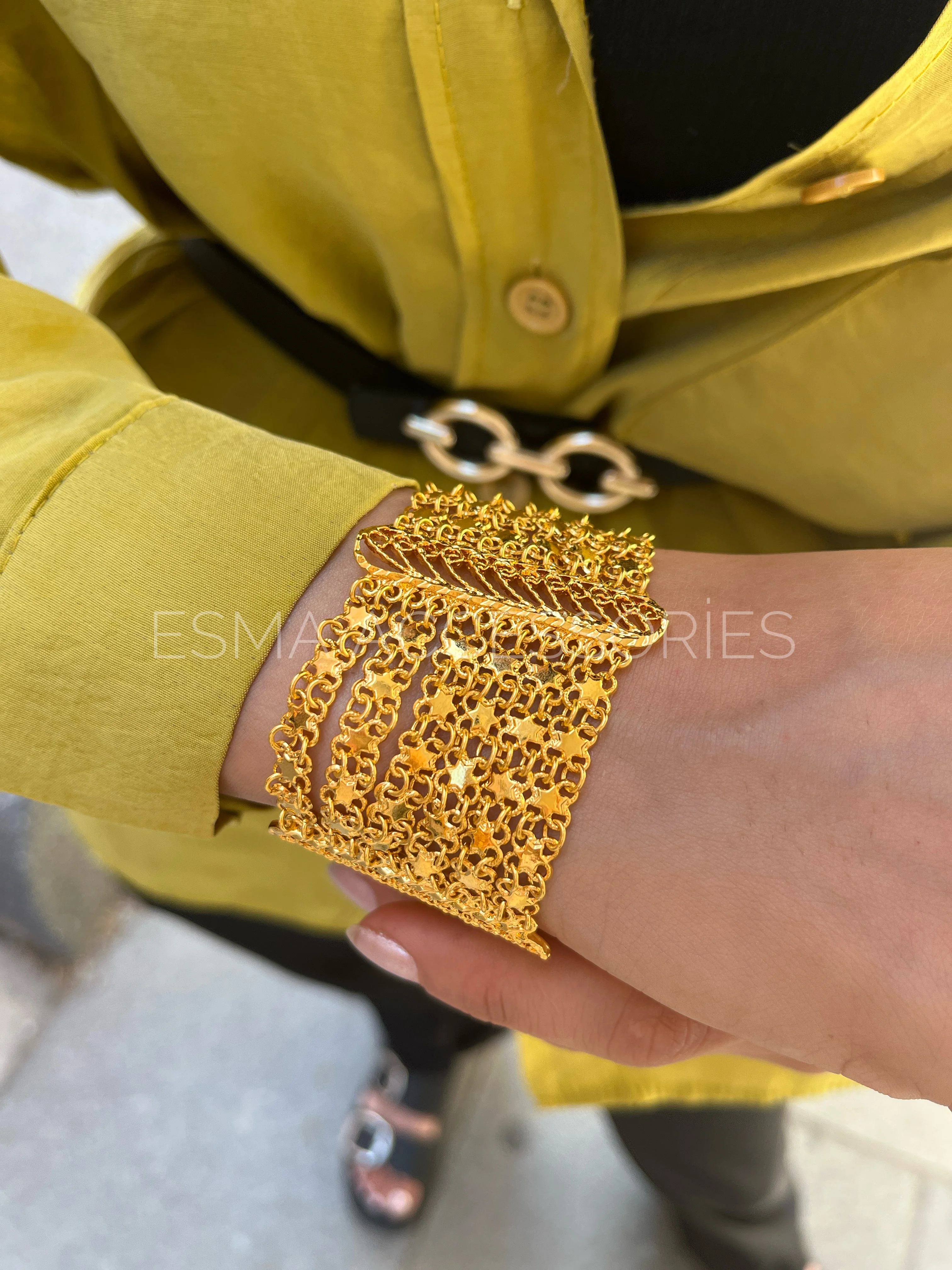 Akıtma Bileklik 22 Ayar Altın Kaplama (Model 1) 