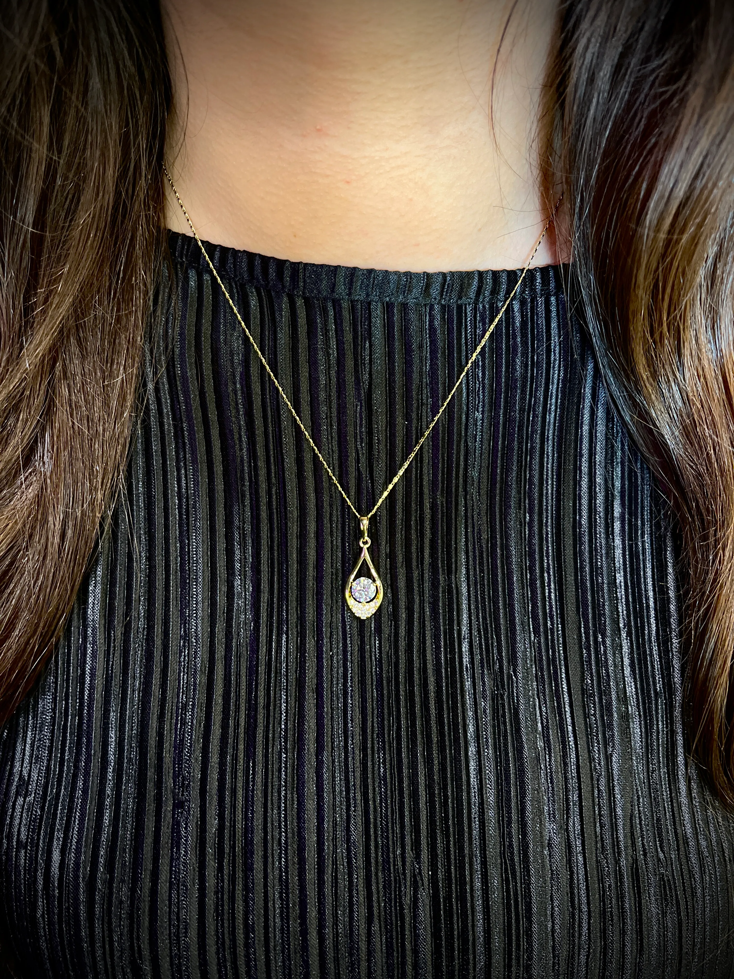 Damla Tektaşlı Kolye 50 cm 