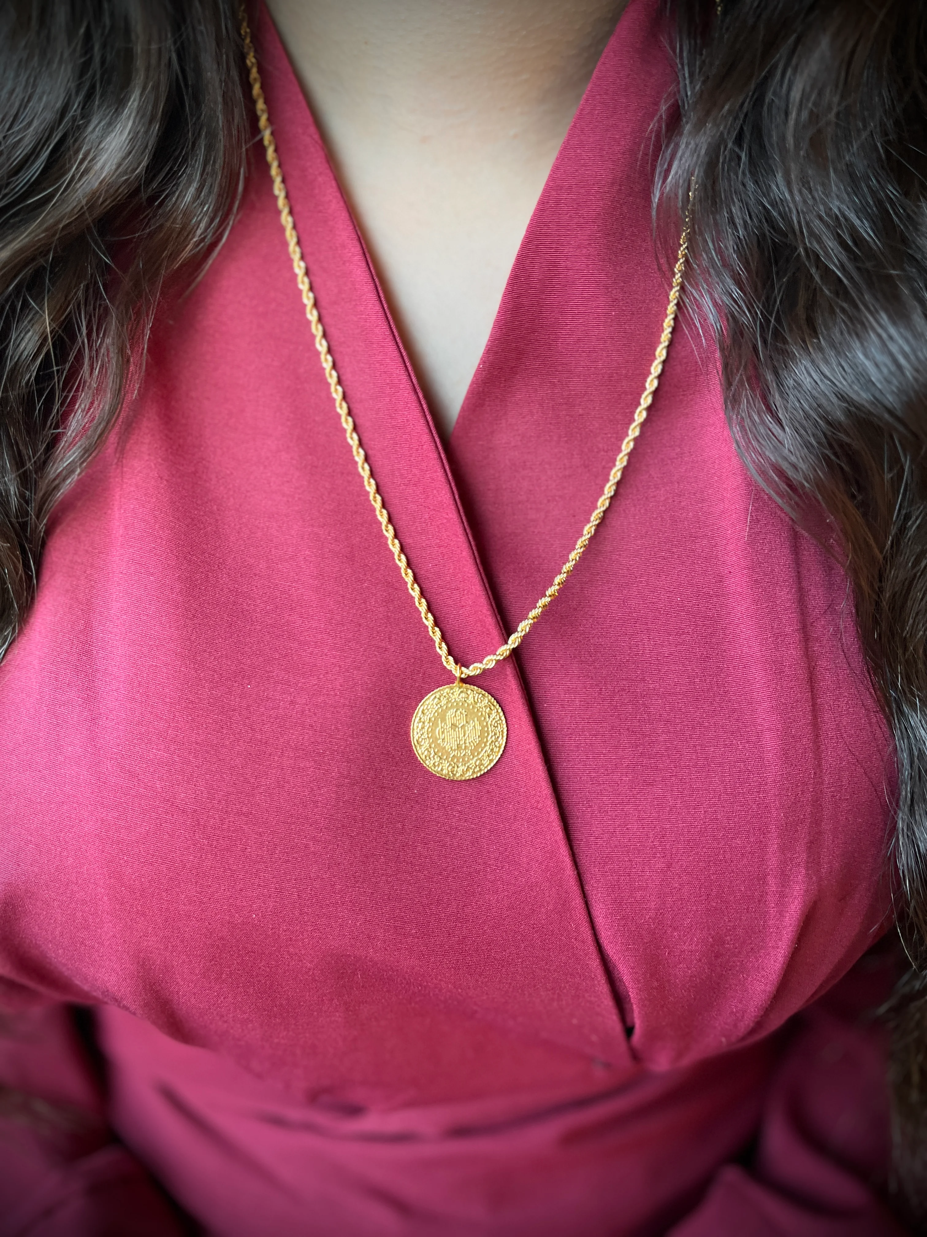 Burgu Zincir ve Yarım Kolye Ucu 22 Ayar Altın Kaplama