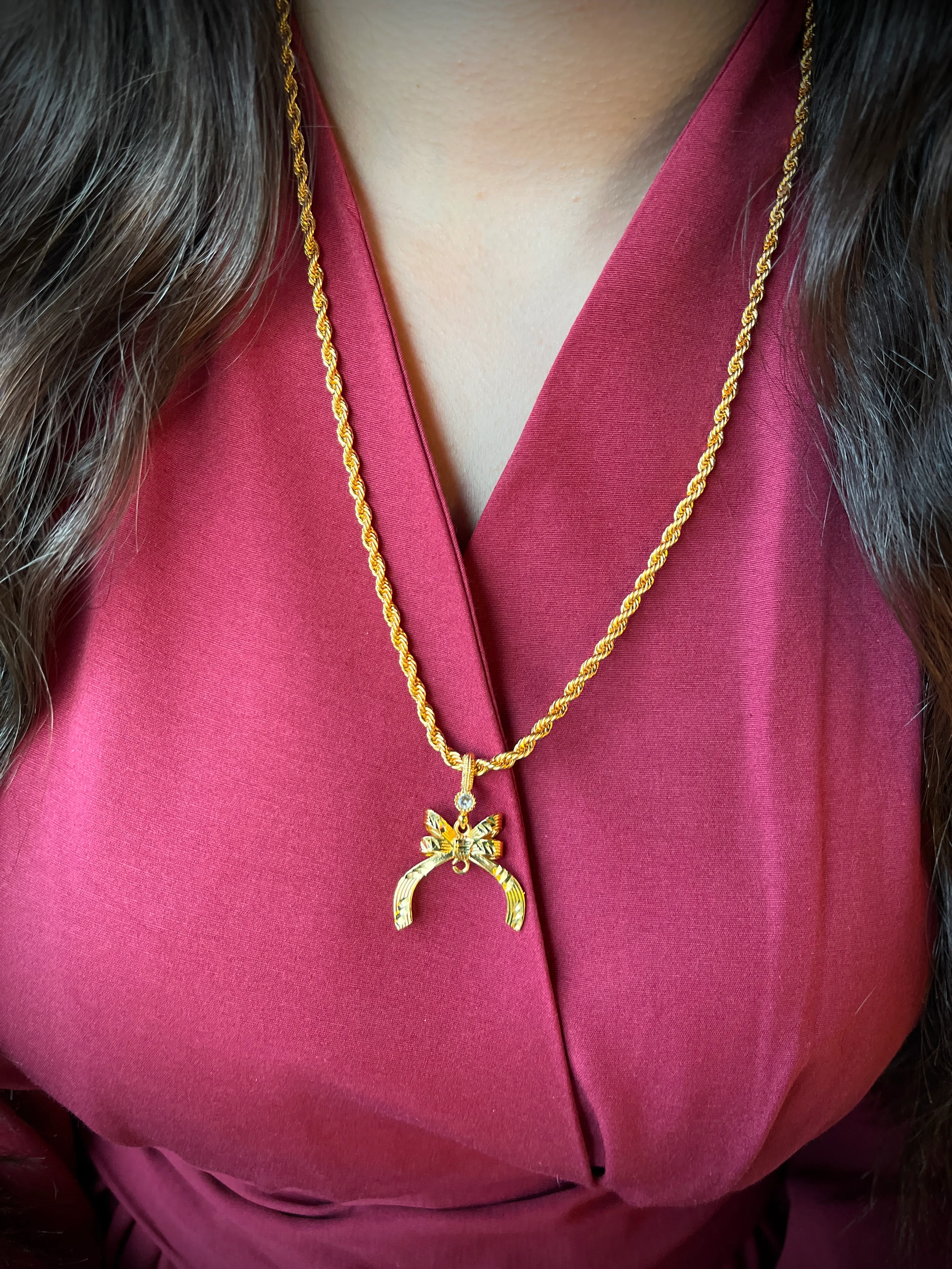 Burgu Zincir ve Fiyonk Kolye Ucu Çeyreksiz