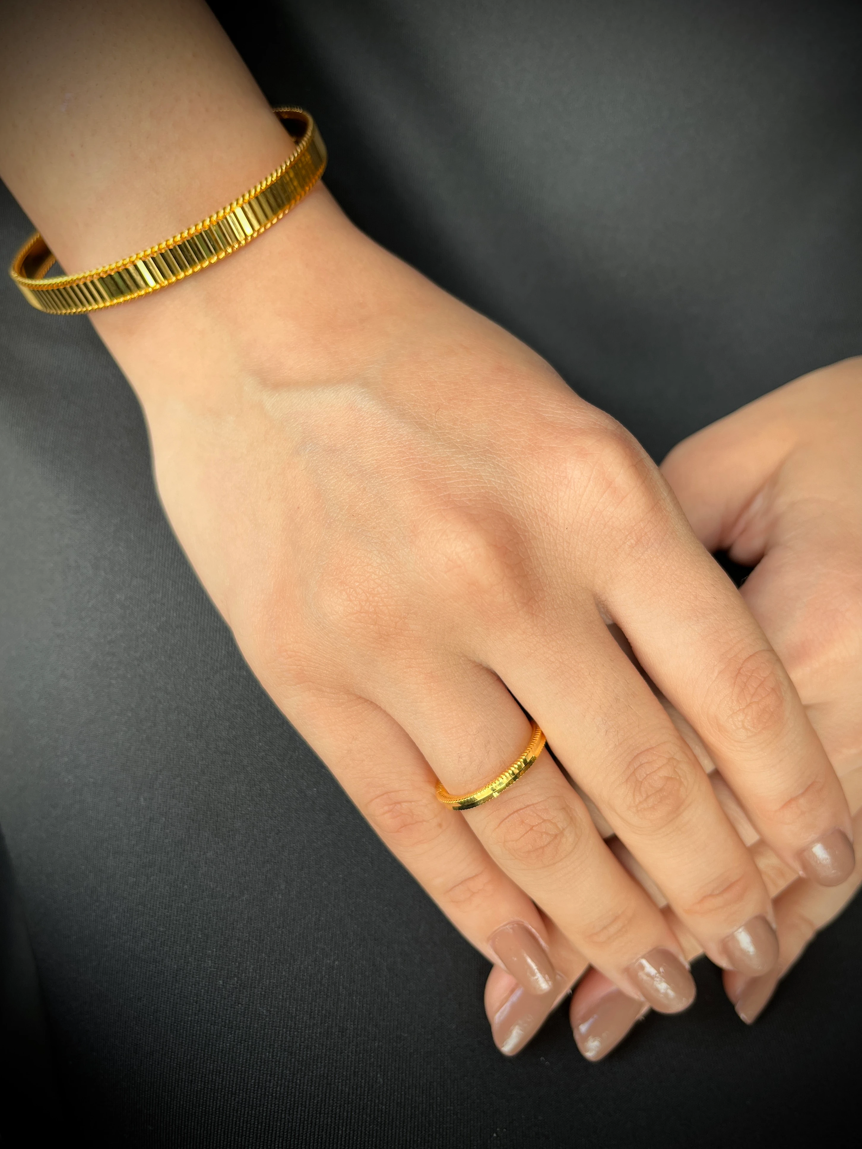 Aynalı Sazan Bilezik Ve Ajda Yüzük Kombin 