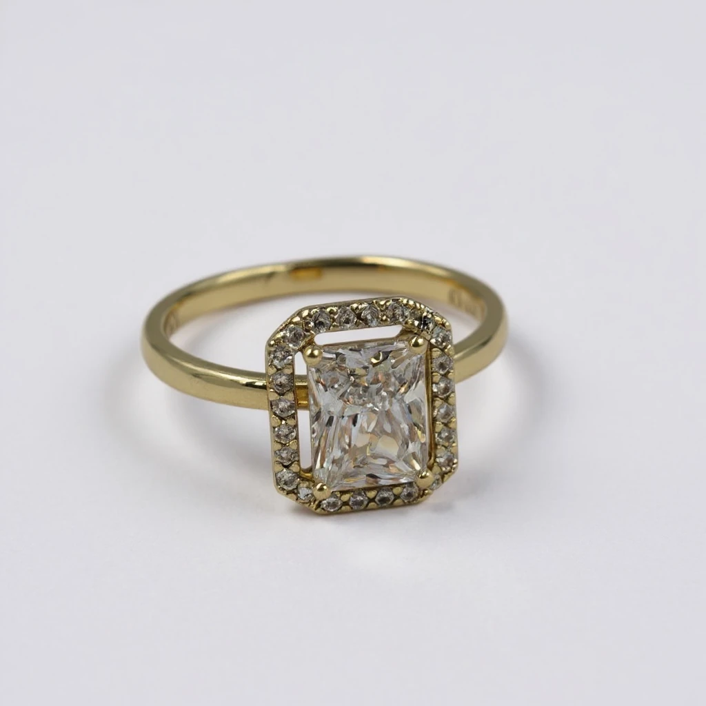 14K Baget Yüzük Altın Kaplama Küçük Model