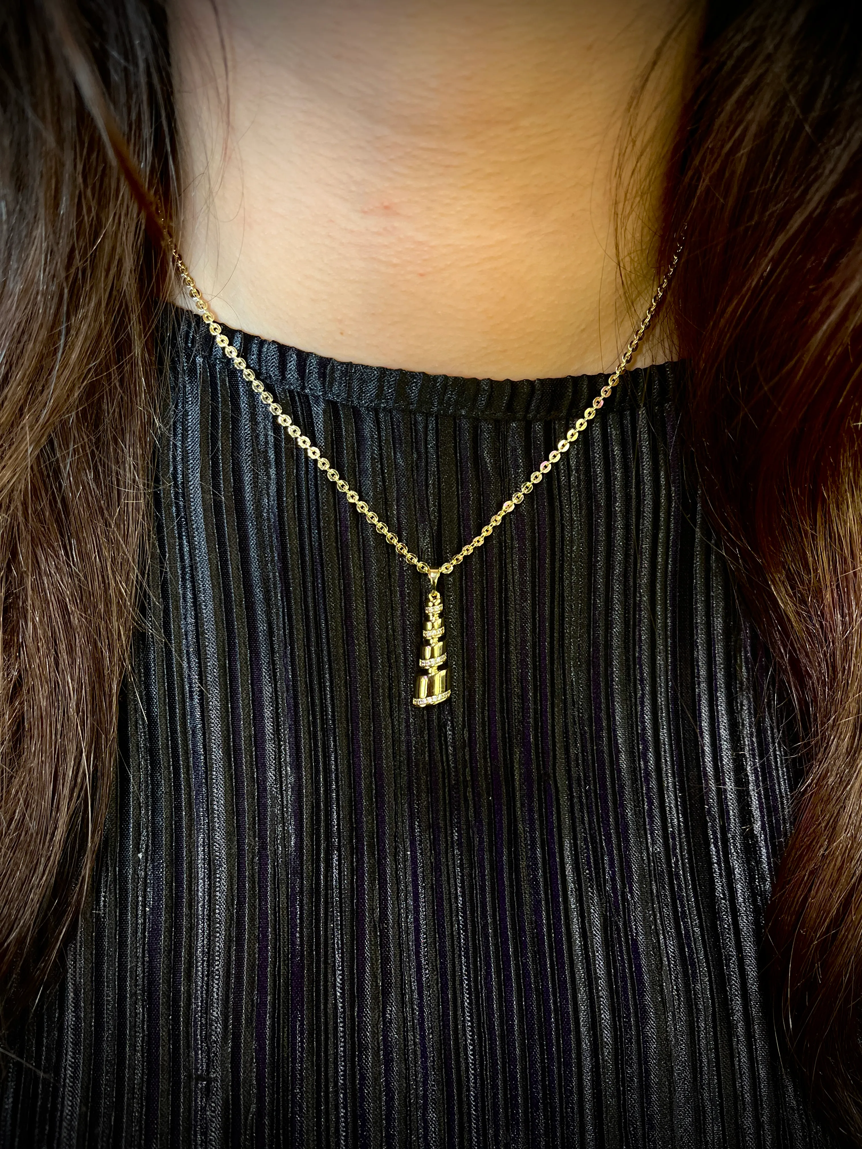 Sıra Taşlı Kolye 45 cm 