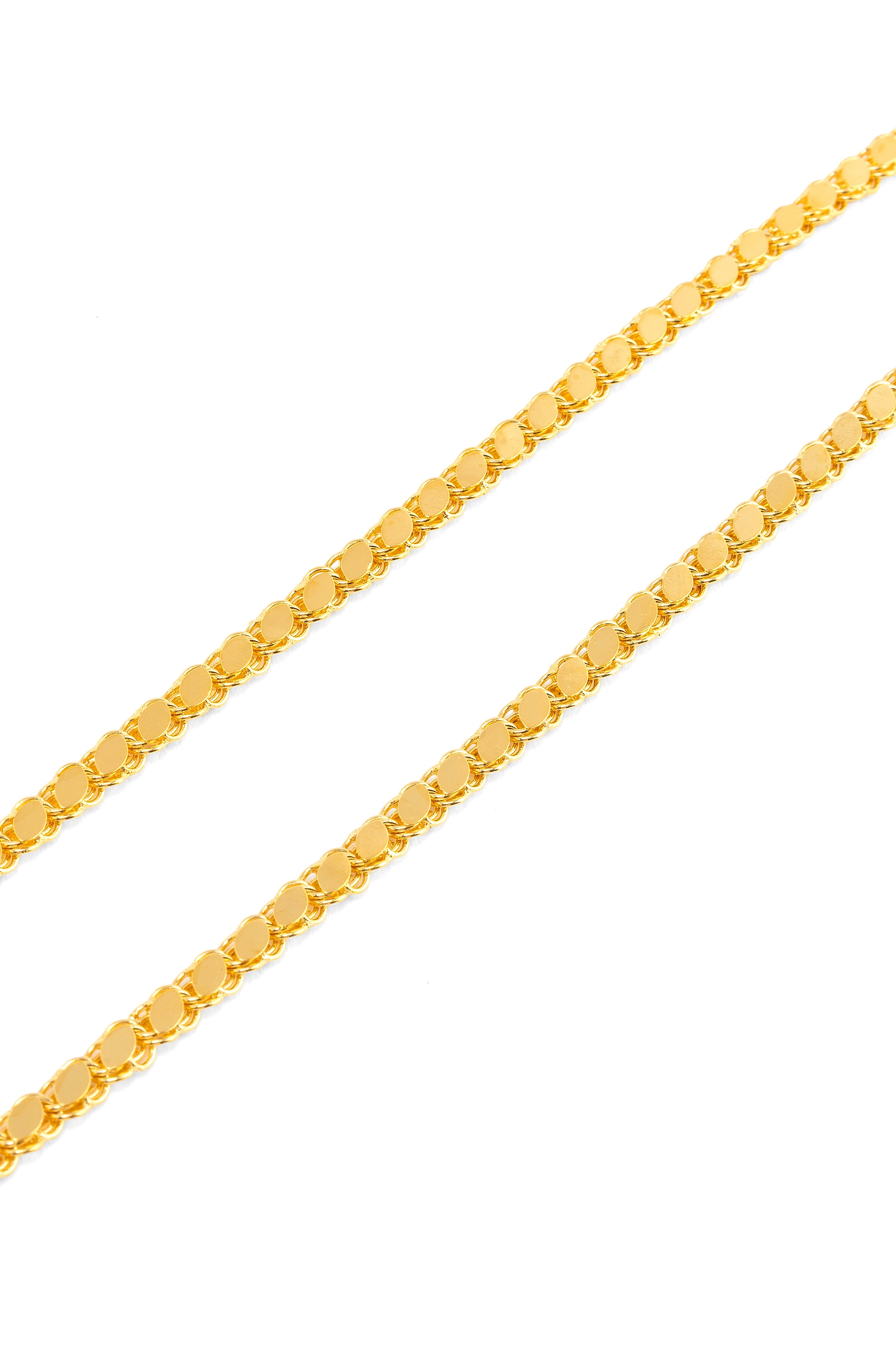 Arpa Pullu Kolye 1 Metre Zincir 22 Ayar Altın Kaplama(5mm)