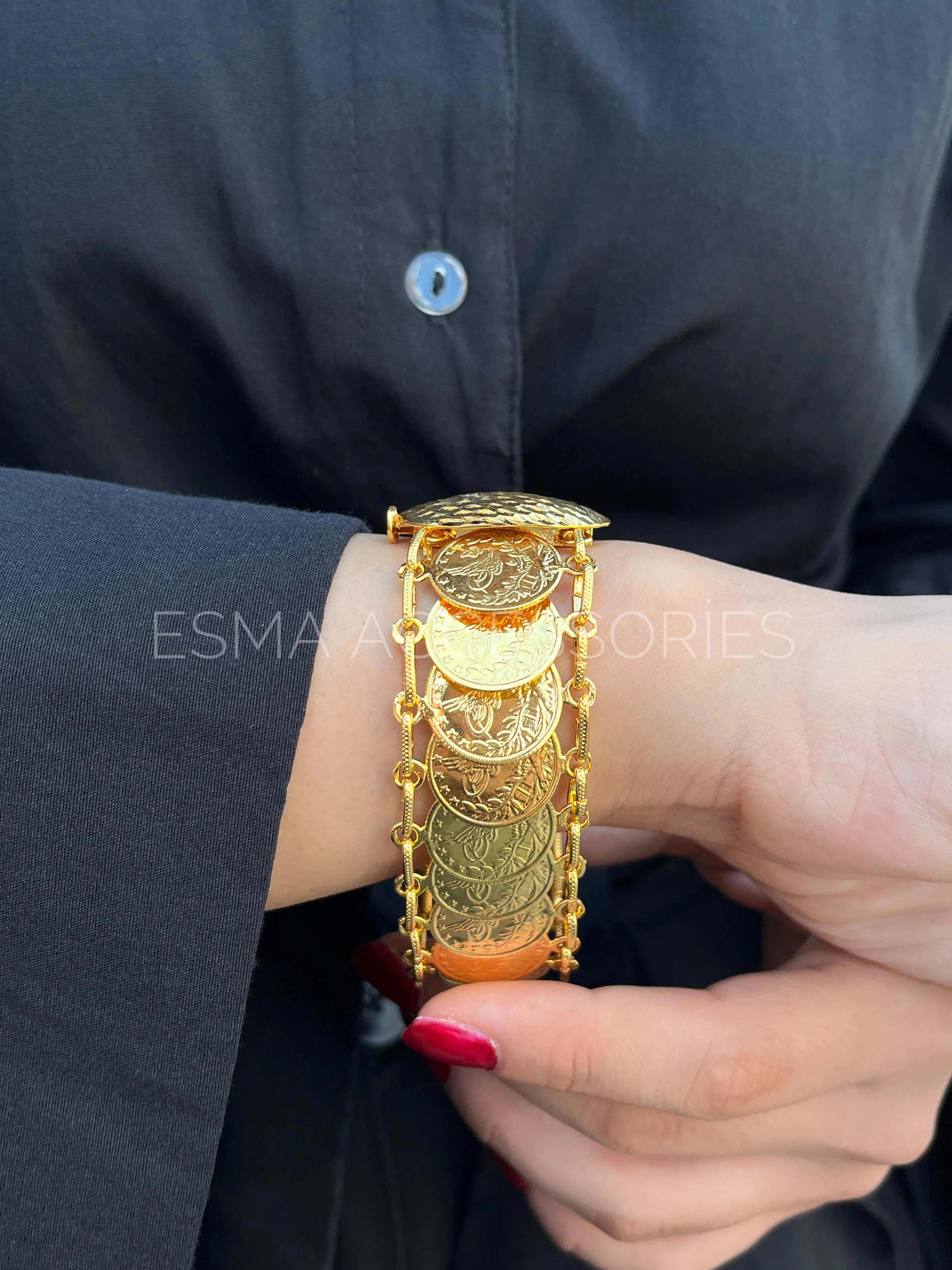 Reşat Sıralı Bileklik 22 Ayar Altın Kaplama