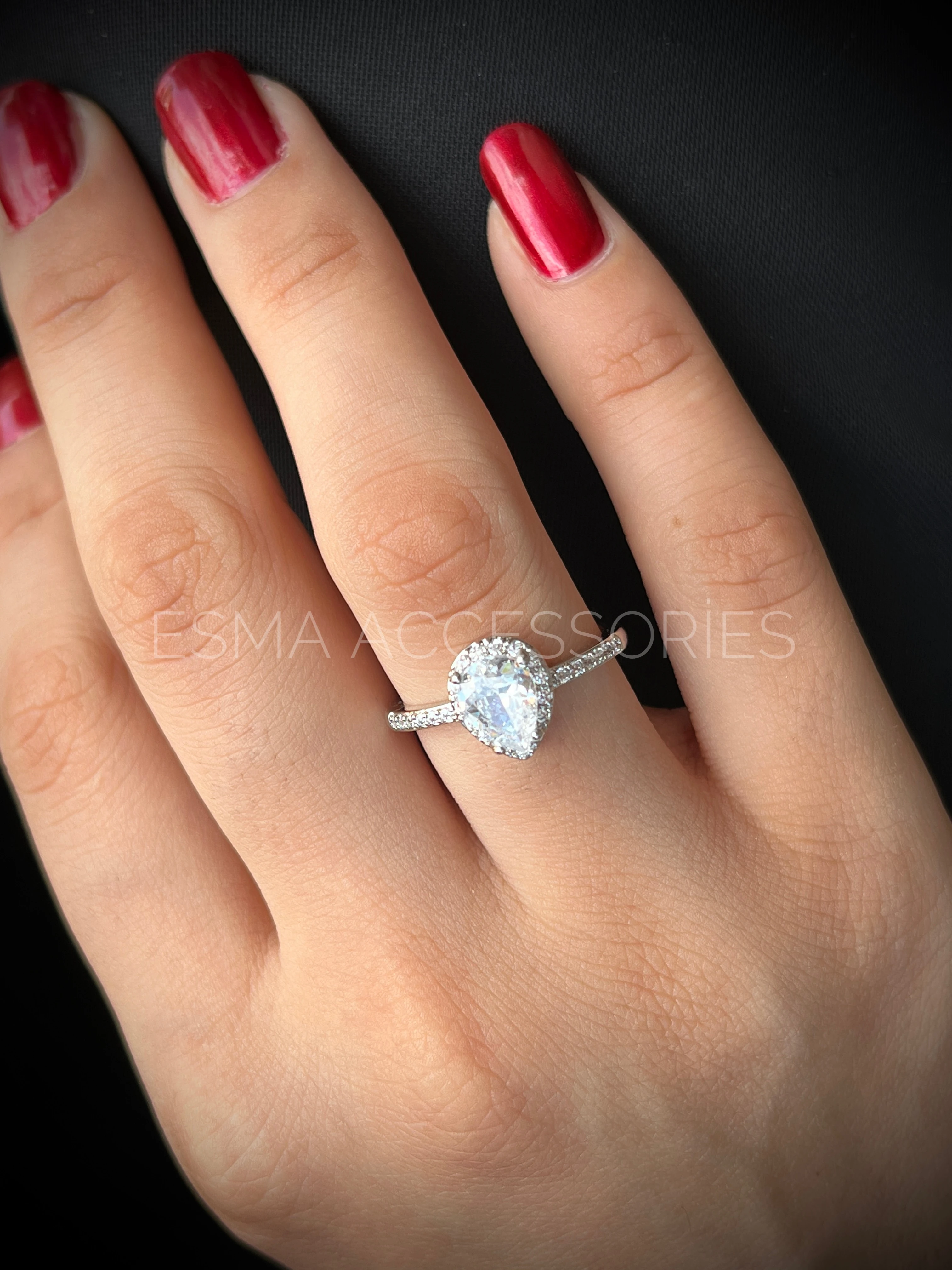 Zirkon Taş Yüzük Damla Küçük