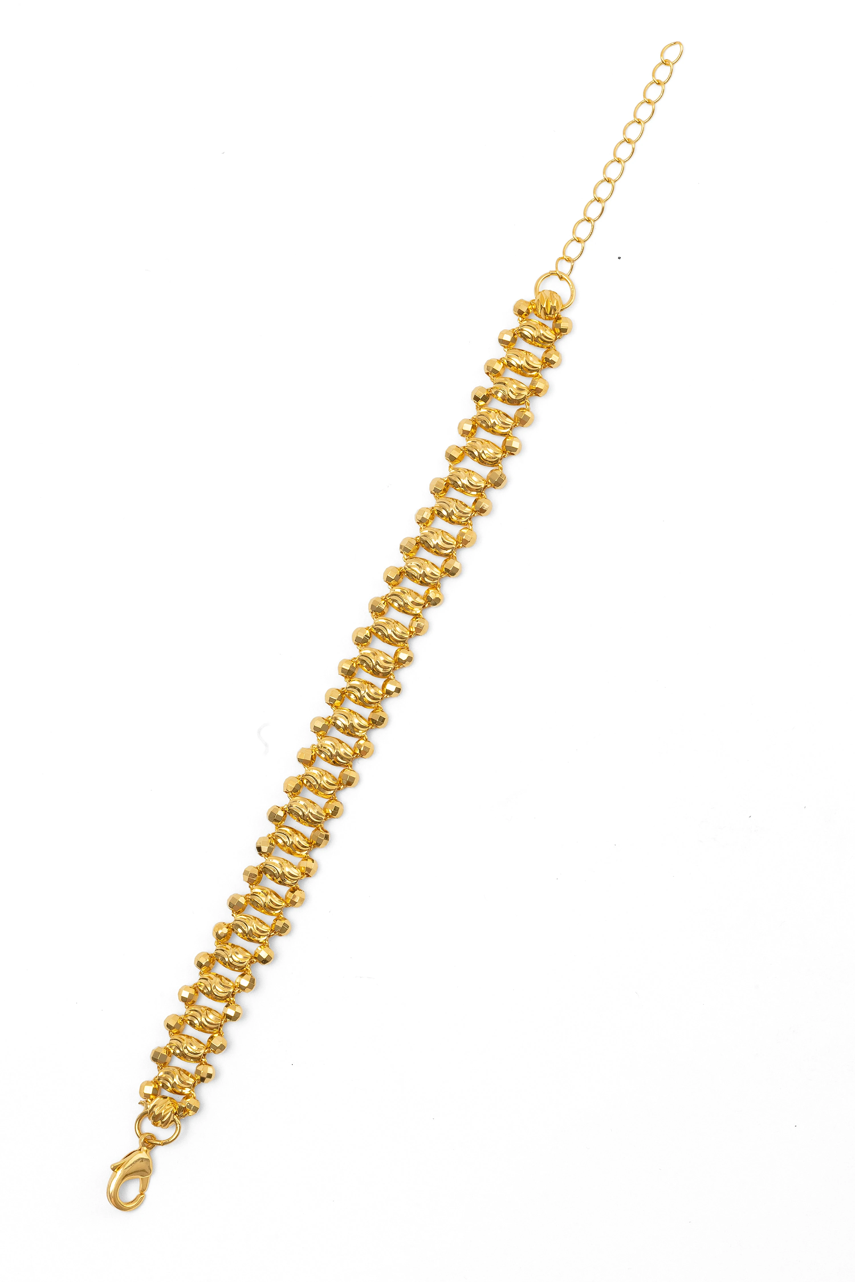 İki Sıra Dorikalı Bileklik 22 Ayar Altın Kaplama