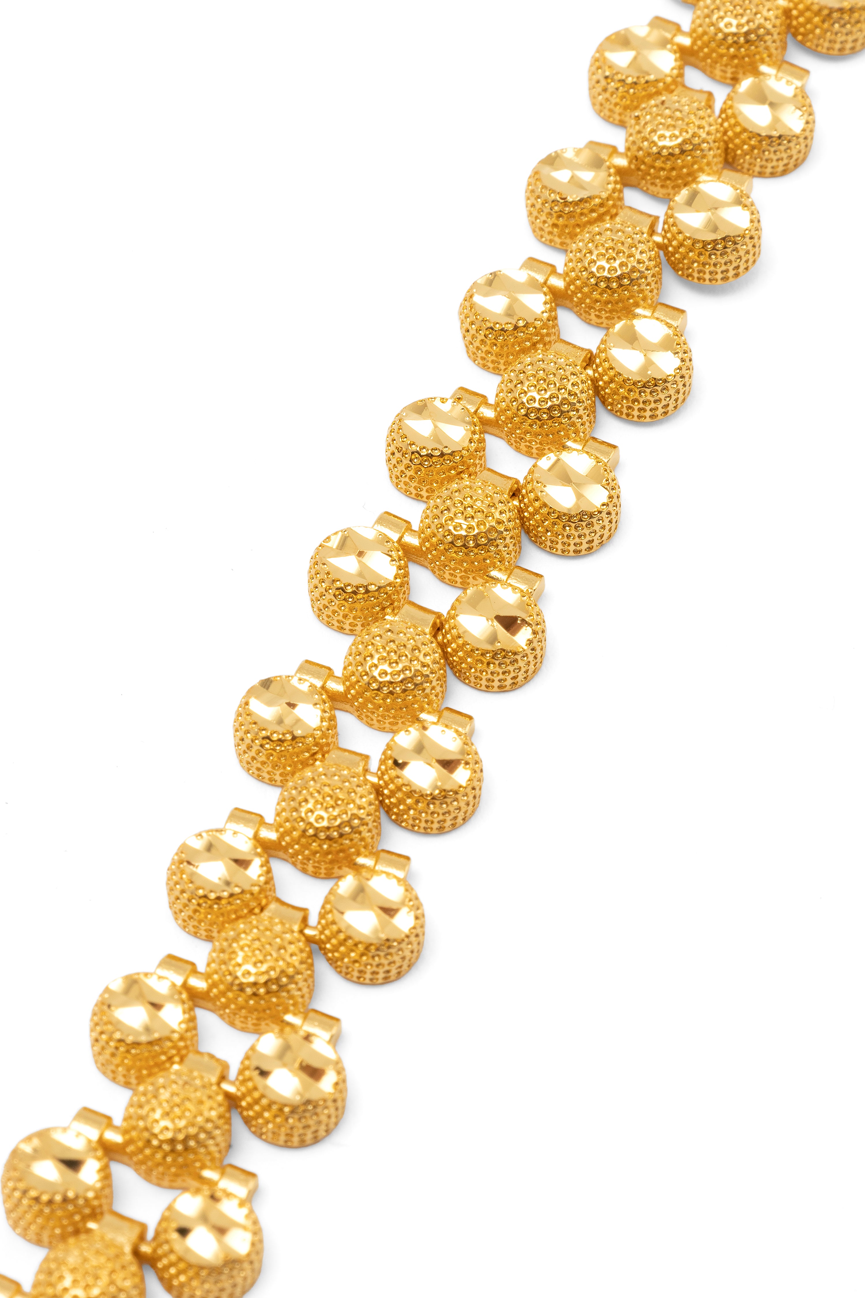 Desenli Top İnce Bileklik 22 Ayar Altın Kaplama