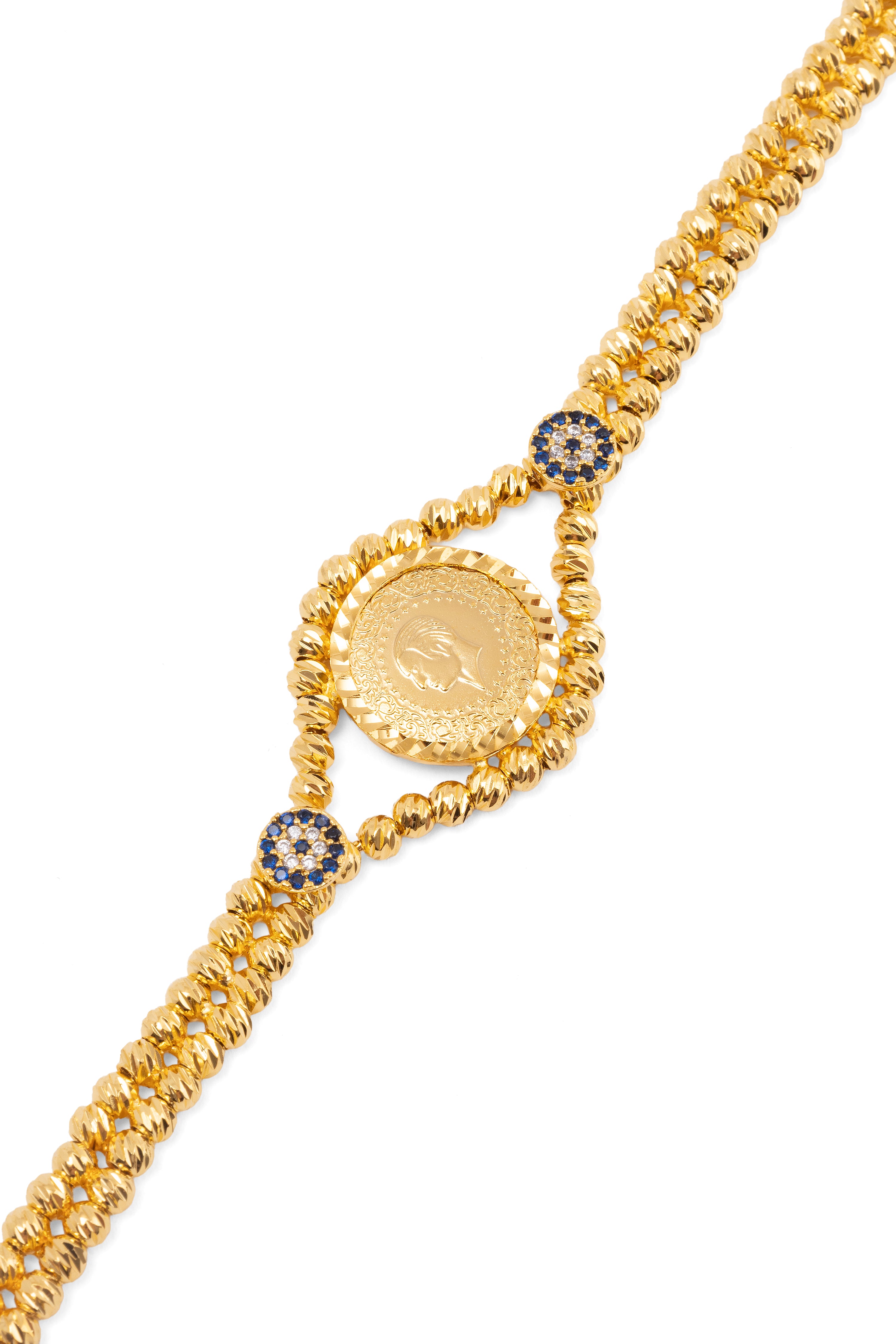 Çeyrekli İçi Dolu Tekli Dorika Bileklik 22 Ayar Altın Kaplama