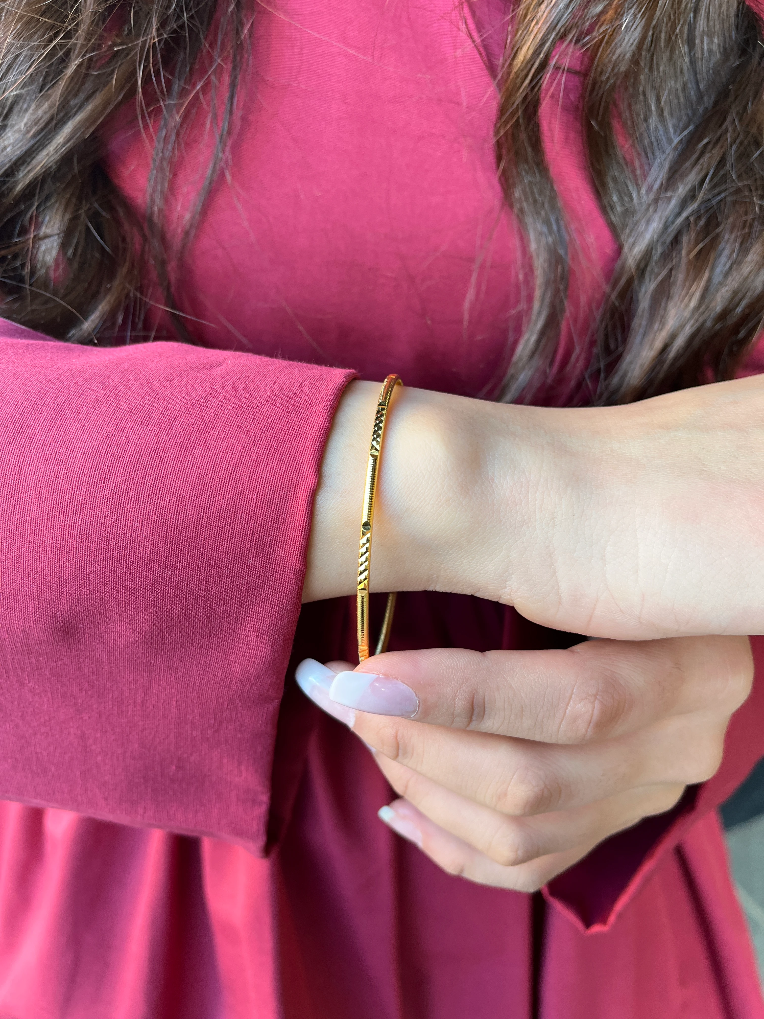 Müjde Ajda Bilezik 22 Ayar Altın Kaplama İnce