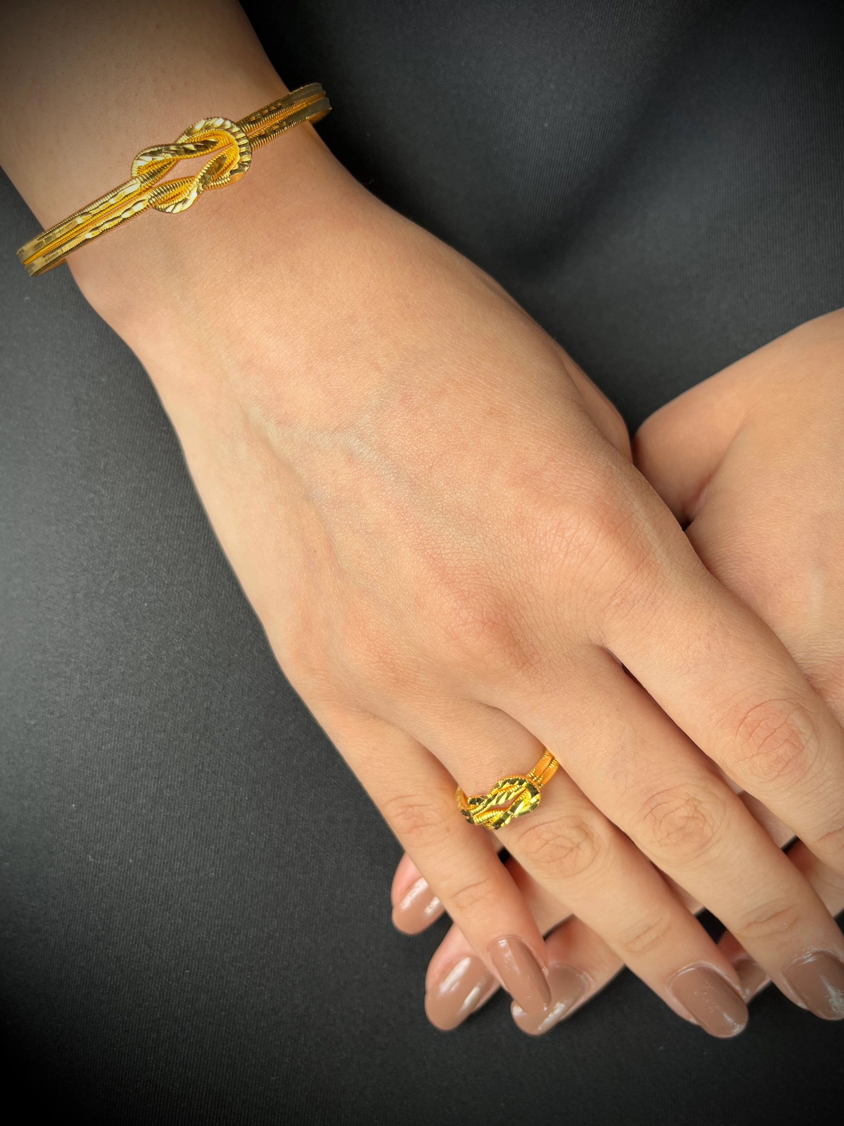 Oluklu Aşk Düğüm Bilezik Ve Aşk Düğüm Yüzük Kombin