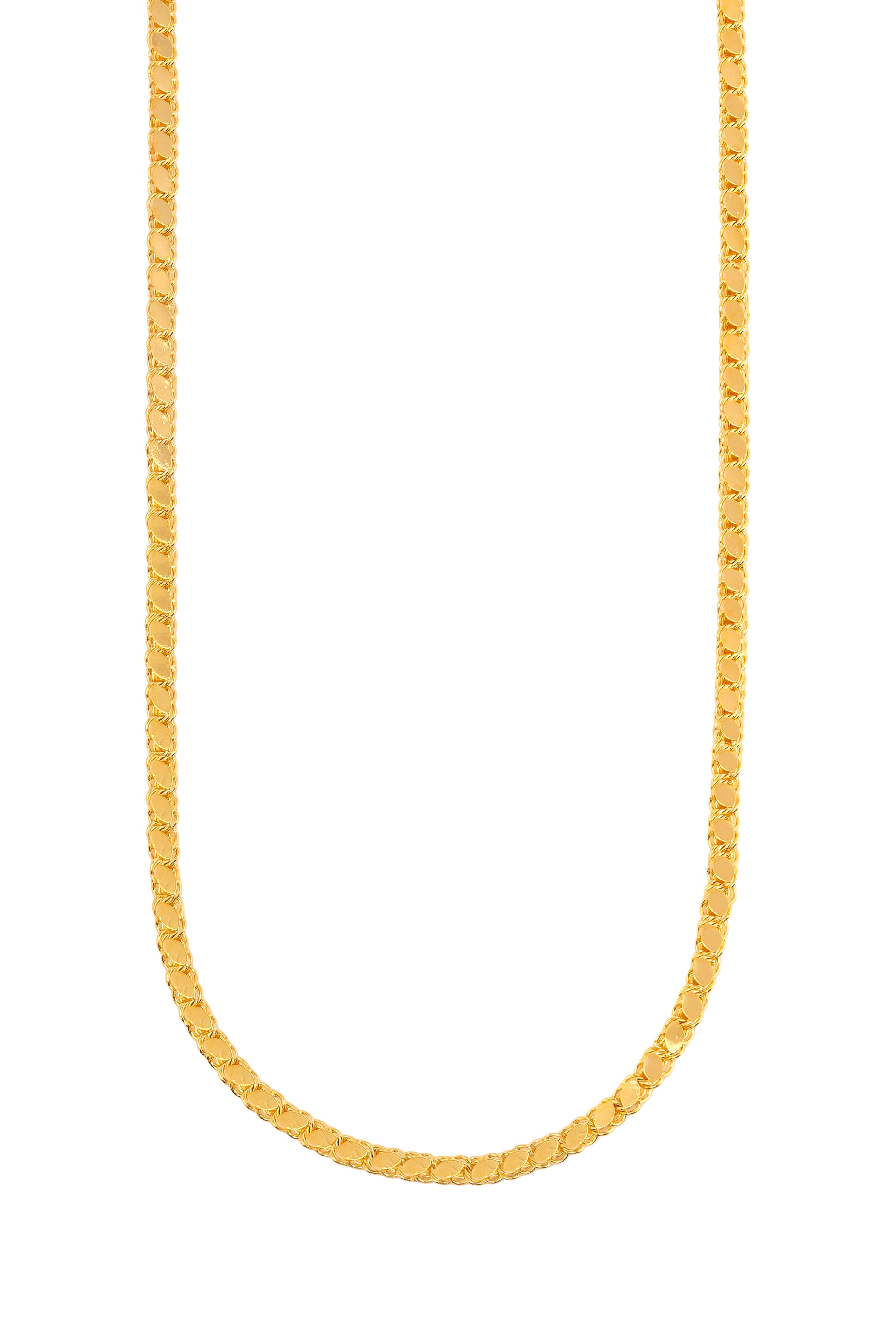 Arpa Pullu Kolye 1 Metre Zincir 22 Ayar Altın Kaplama(5mm)
