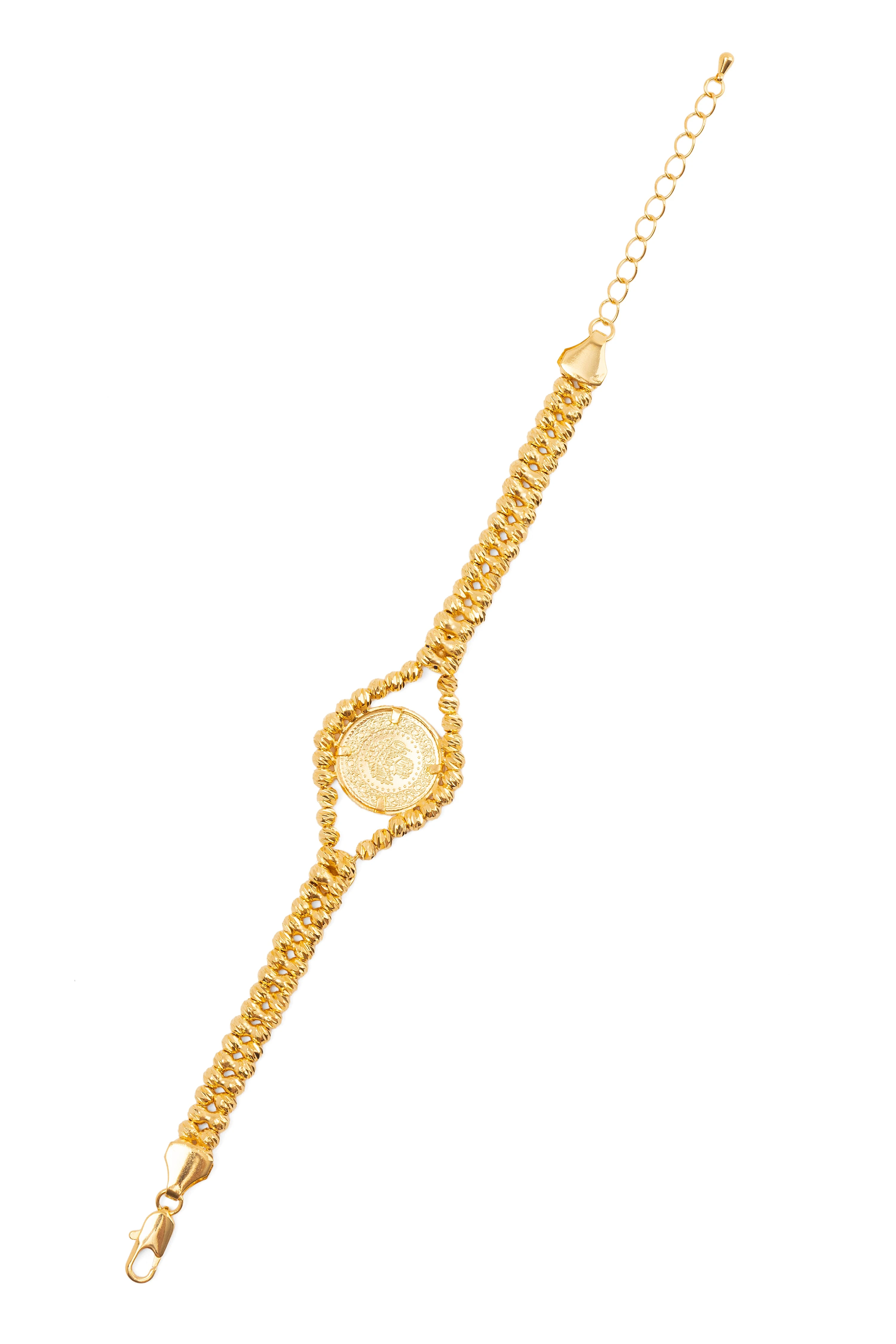 Çeyrekli İçi Dolu Tekli Dorika Bileklik 22 Ayar Altın Kaplama