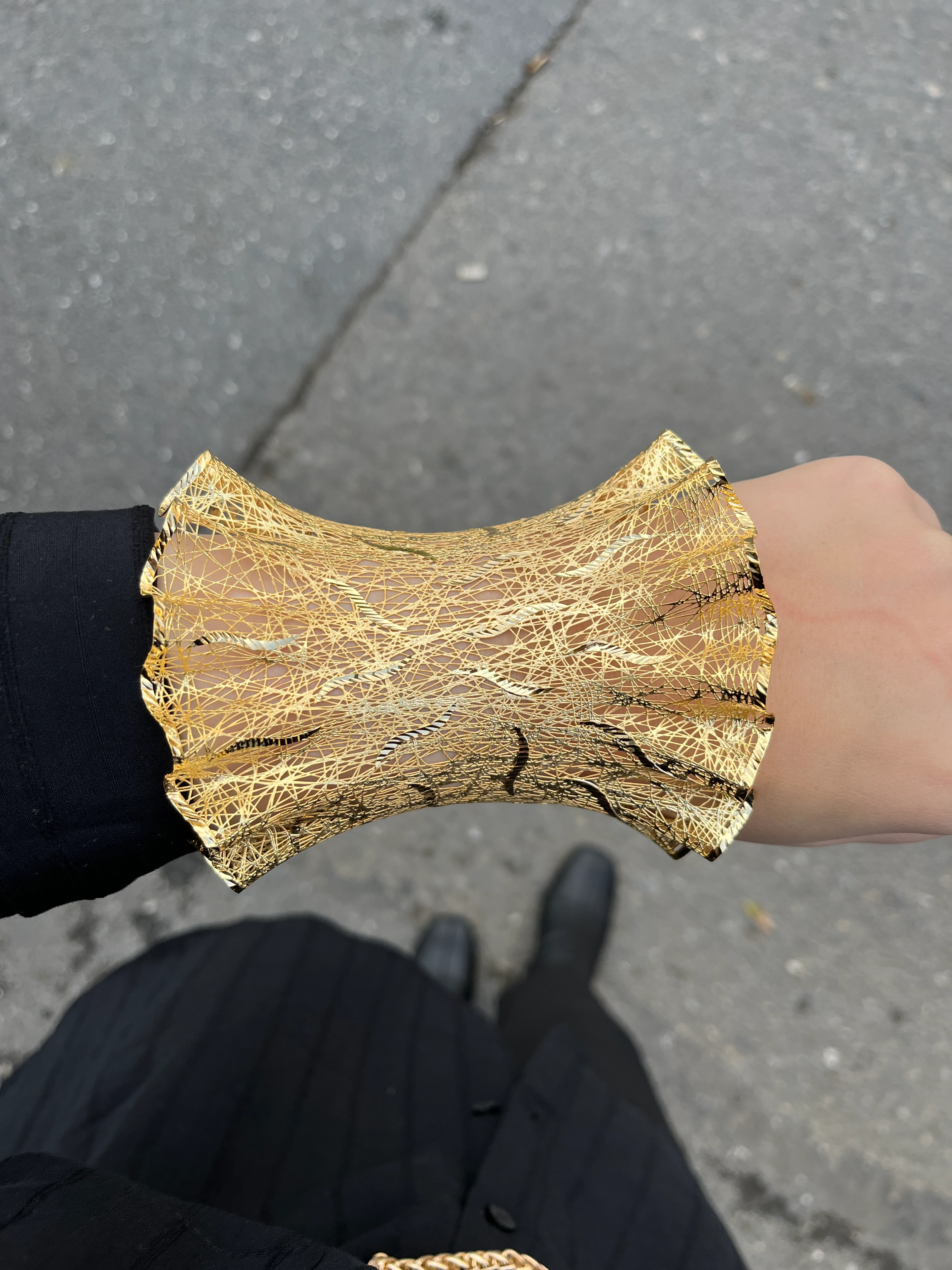 Büyük Boy Tül Bilezik 22 Ayar Altın Kaplama