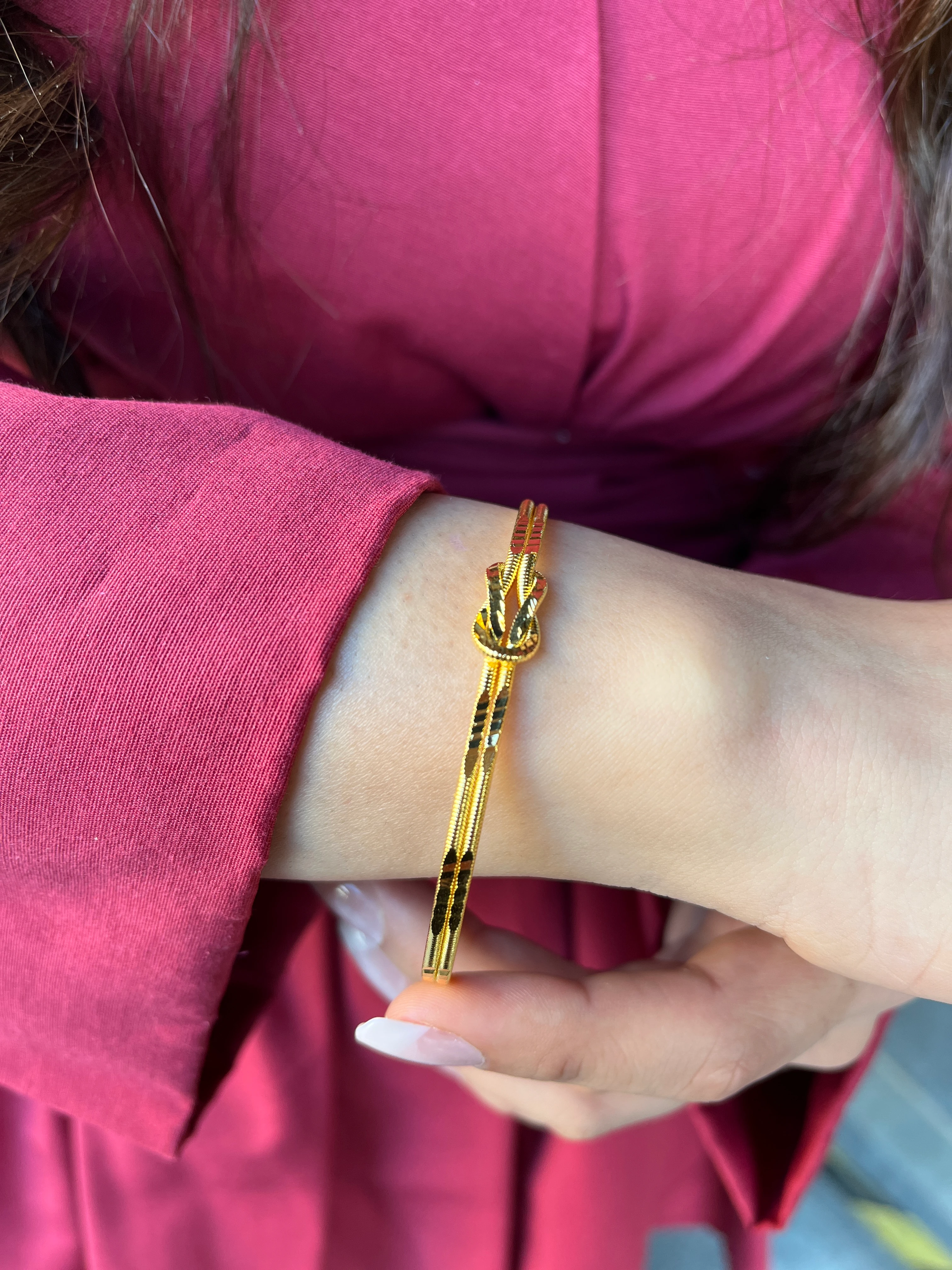 Müjde Aşk Düğüm Bilezik 22 Ayar Altın Kaplama