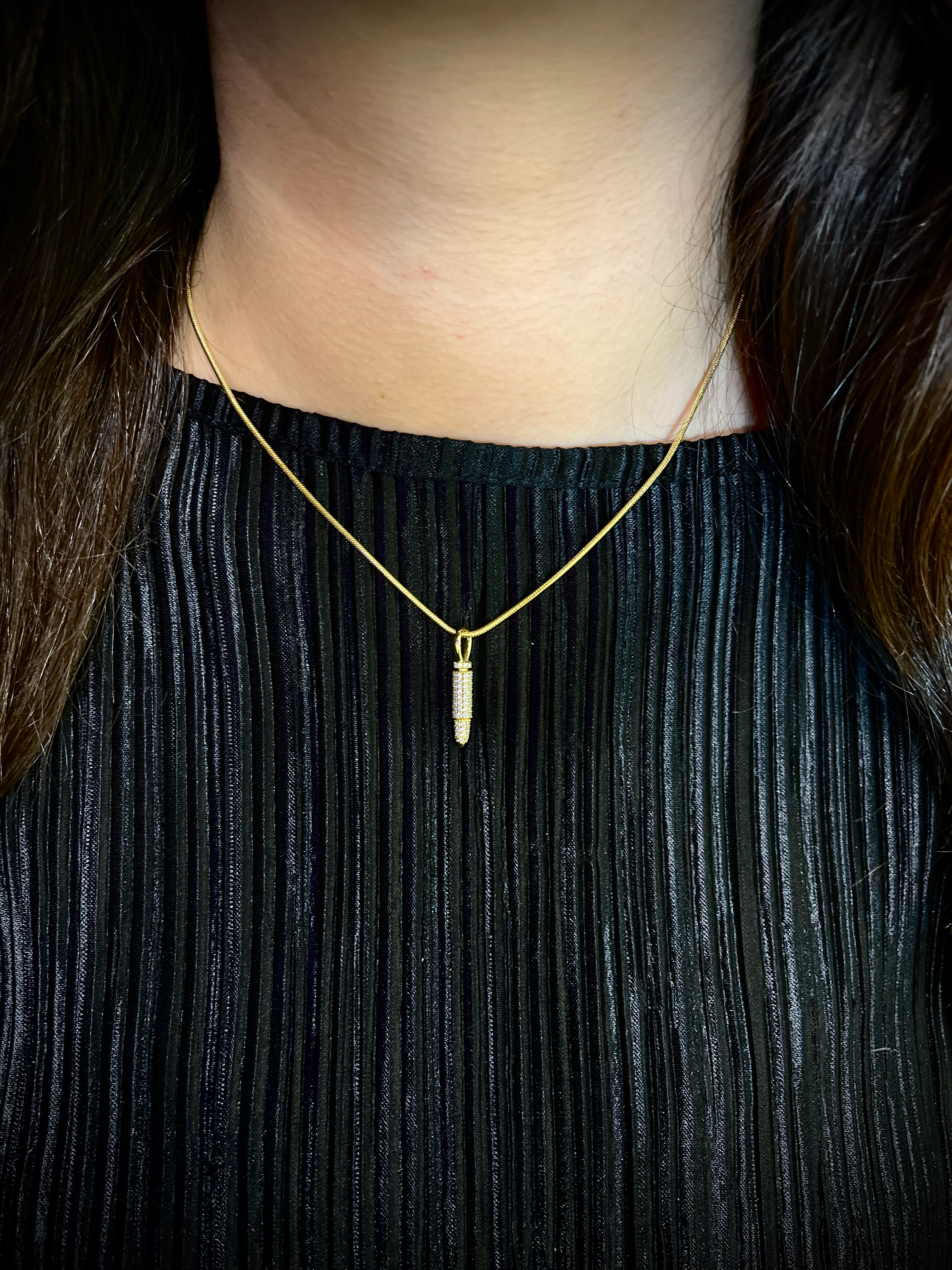 Kurşun Taşlı Kolye 45 cm