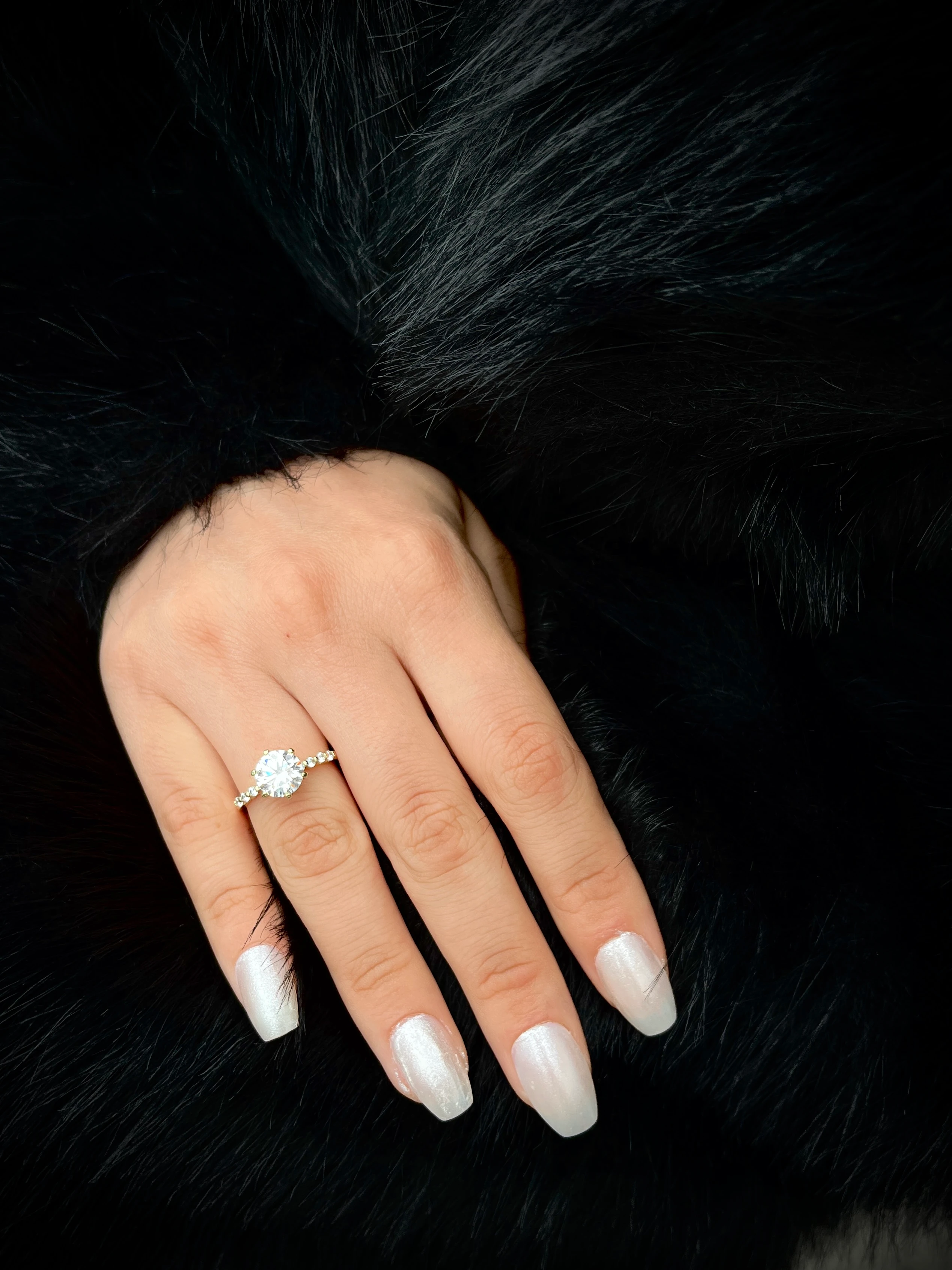 14K 6 Köşeli Tek Taş Altın Kaplama