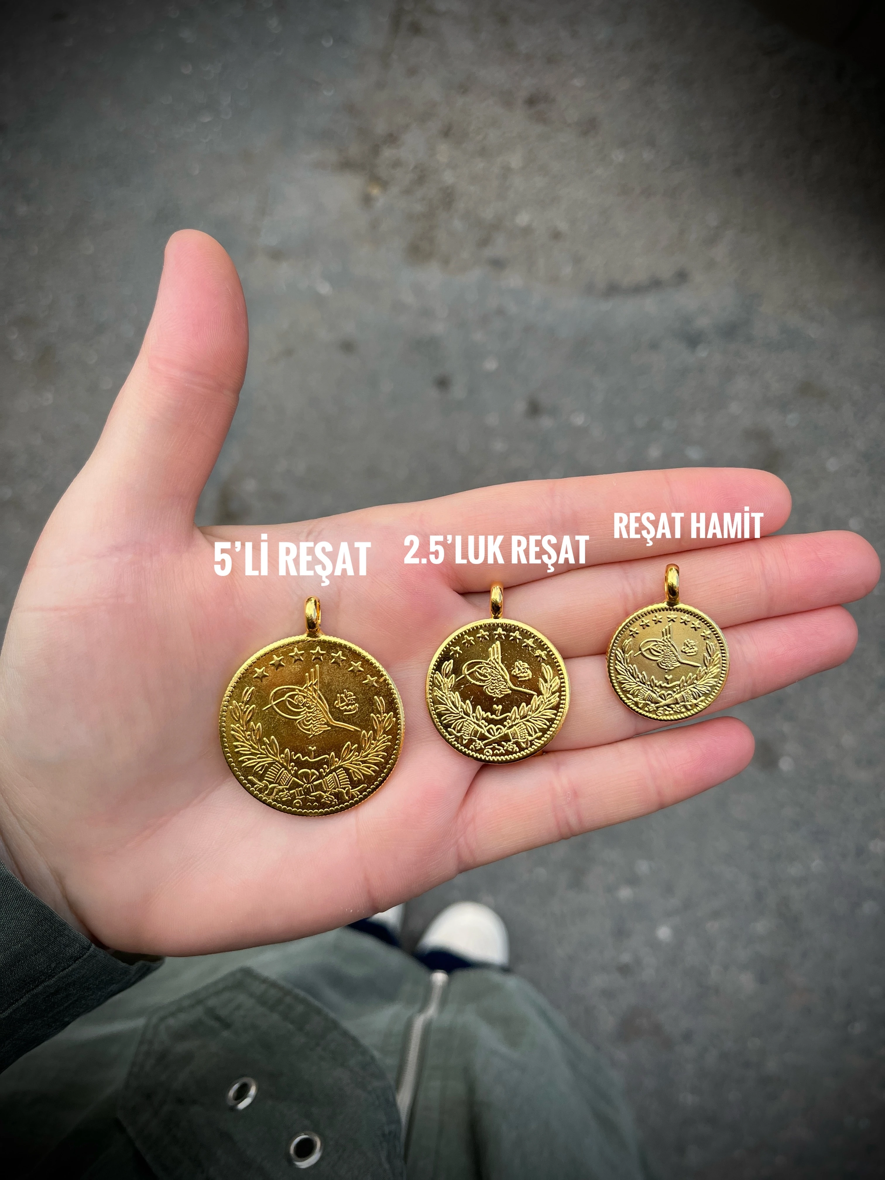 2.5'luk Reşat Hamit Kolye Ucu 22 Ayar Altın Kaplama