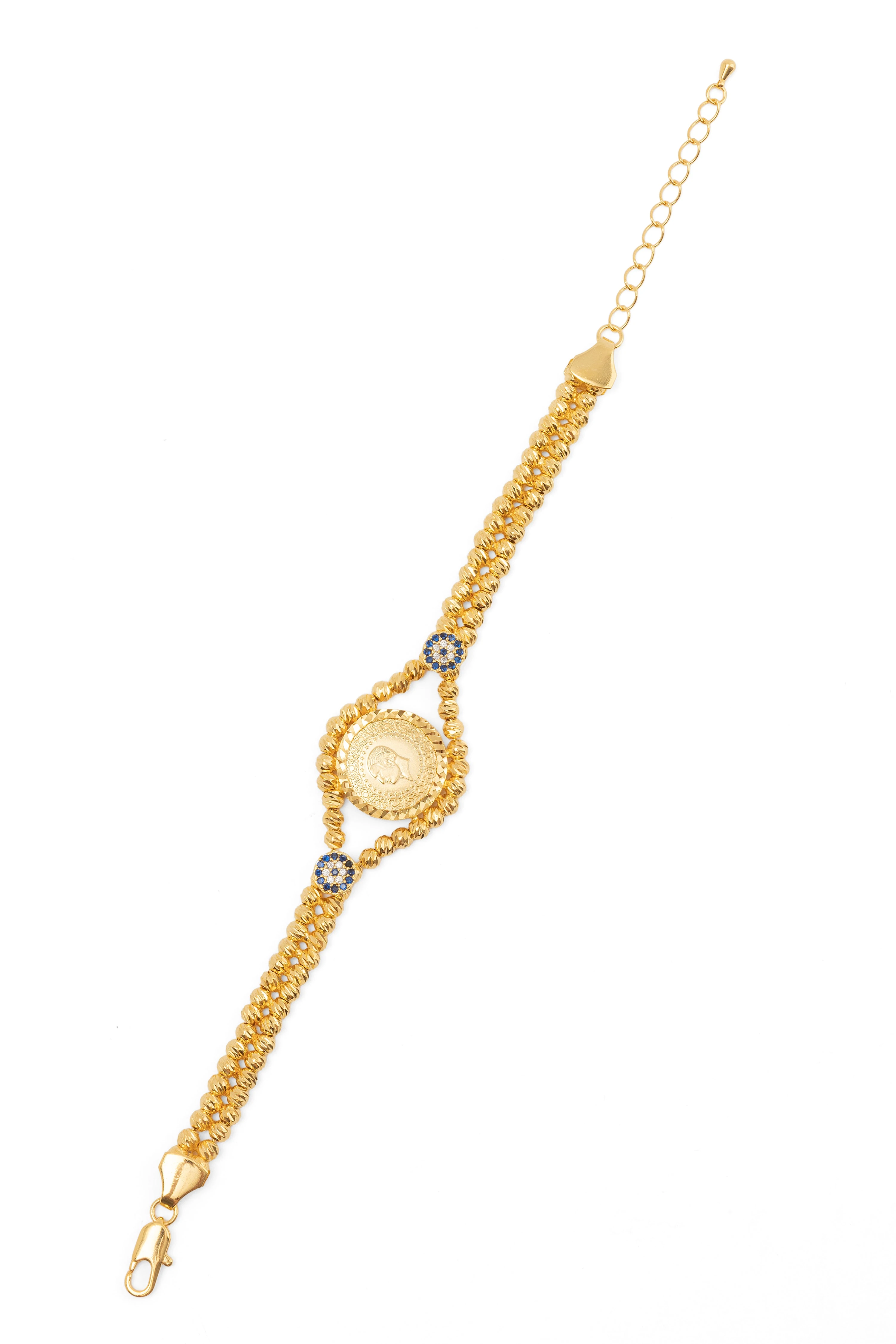 Çeyrekli İçi Dolu Tekli Dorika Bileklik 22 Ayar Altın Kaplama