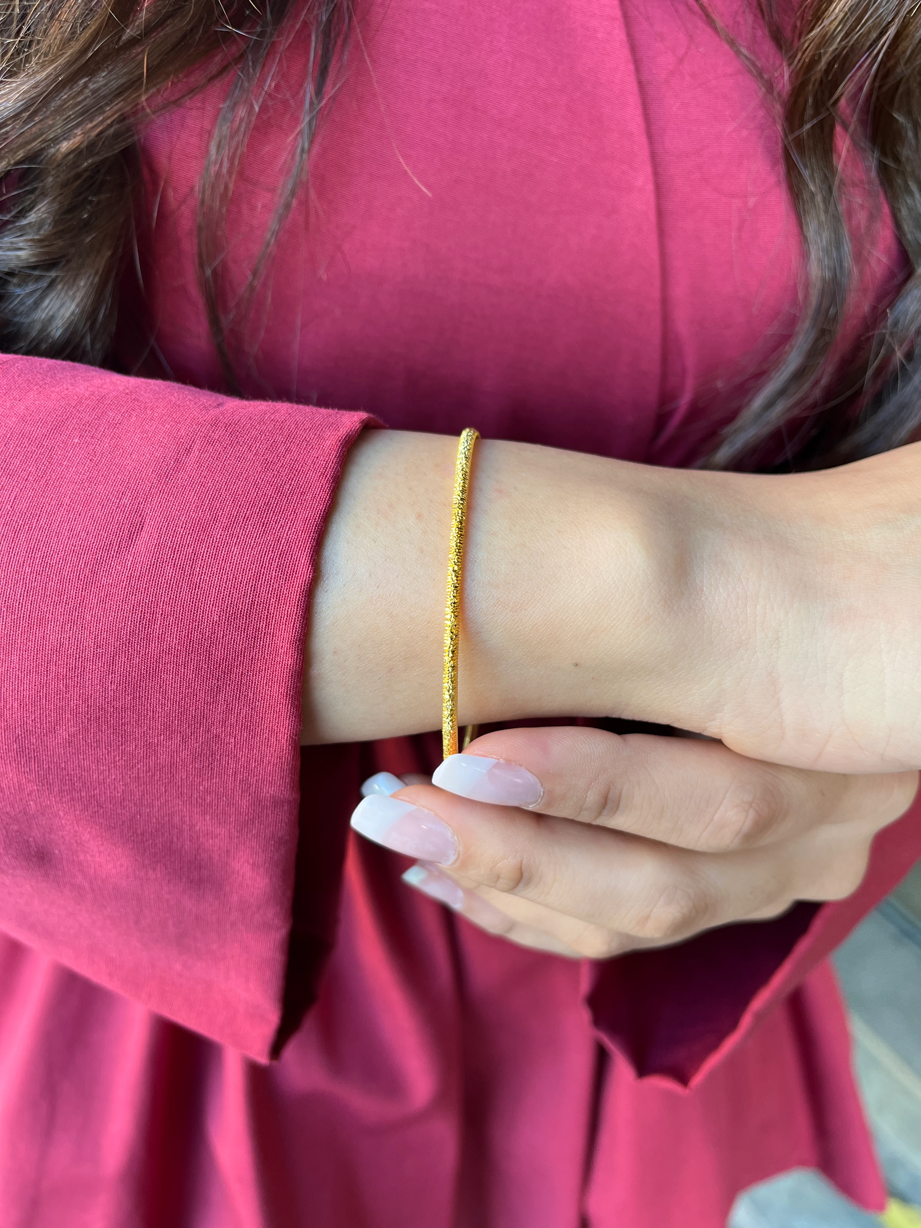 Simli Ajda Bilezik 22 Ayar Altın Kaplama