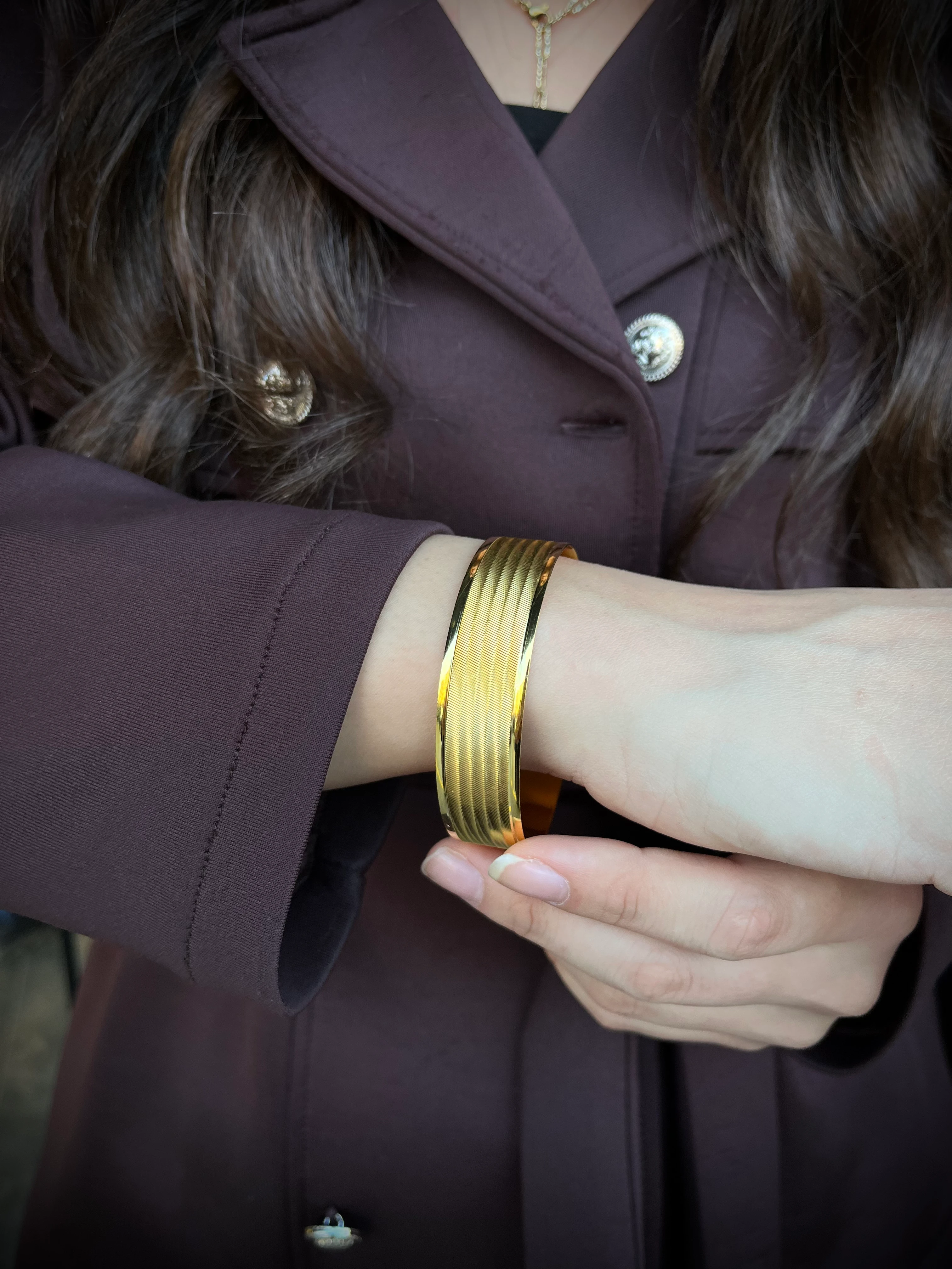 Desenli Trabzon Hasır Bilezik 22 Ayar Altın Kaplama