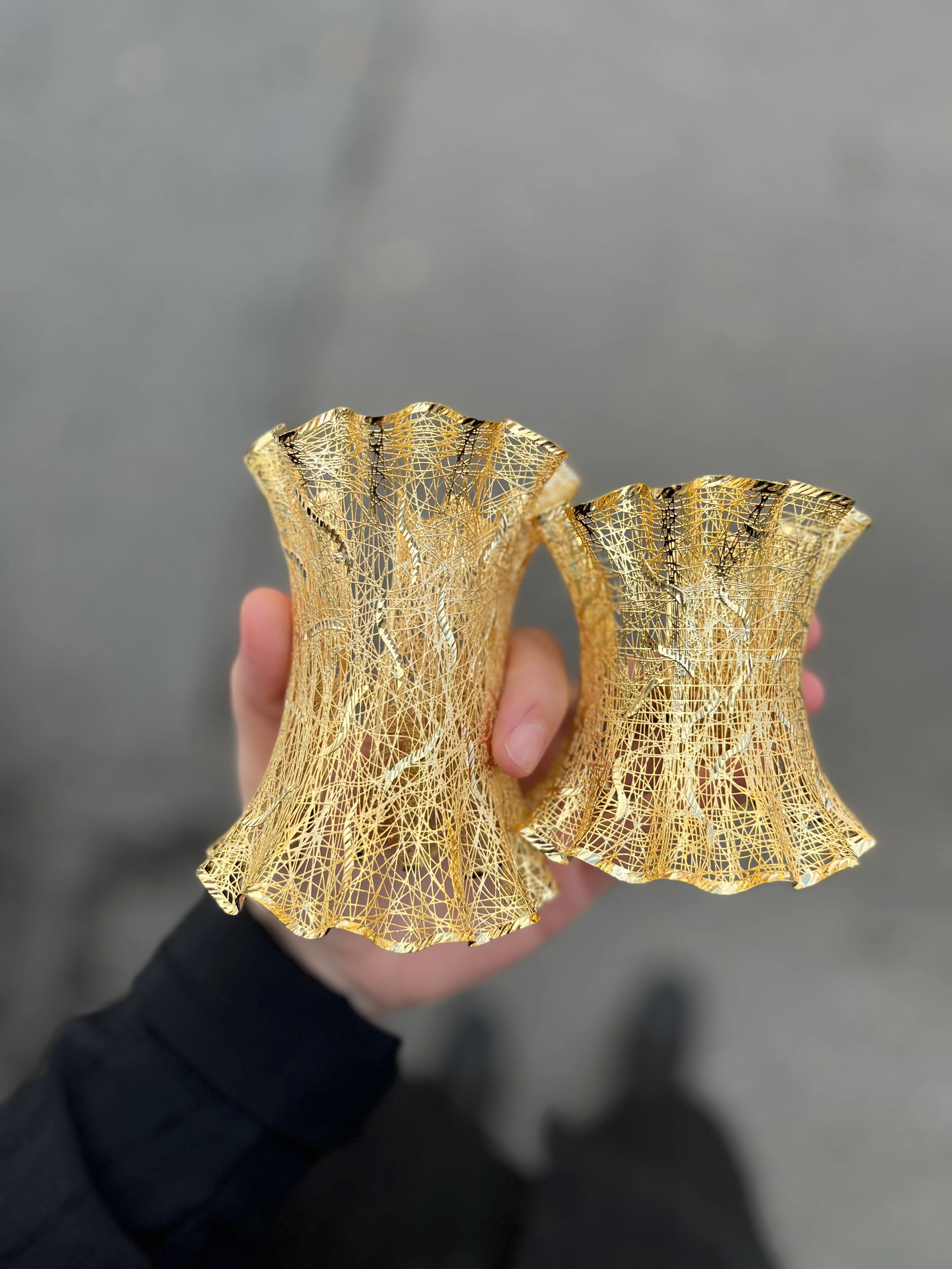 Büyük Boy Tül Bilezik 22 Ayar Altın Kaplama