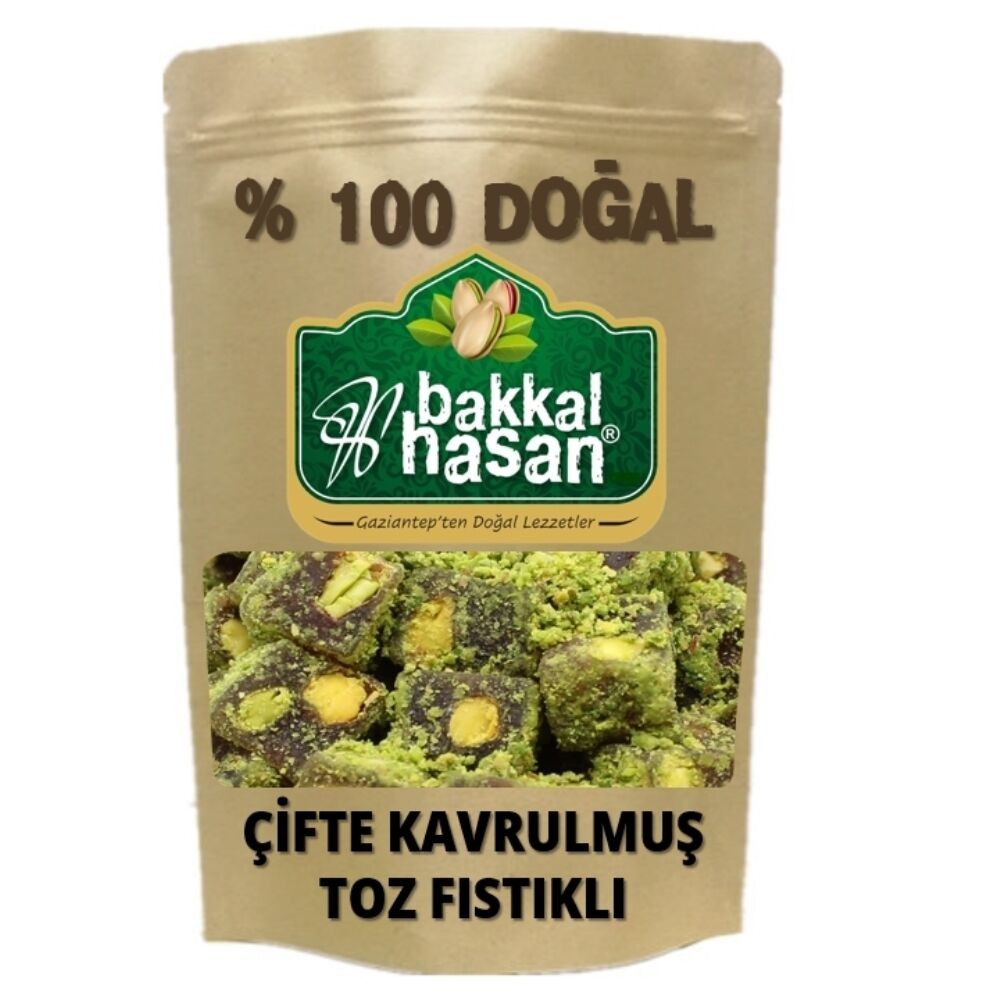Bakkal Hasan Gaziantep Lokum Çifte Kavrulmuş Toz Antep Fıstıklı