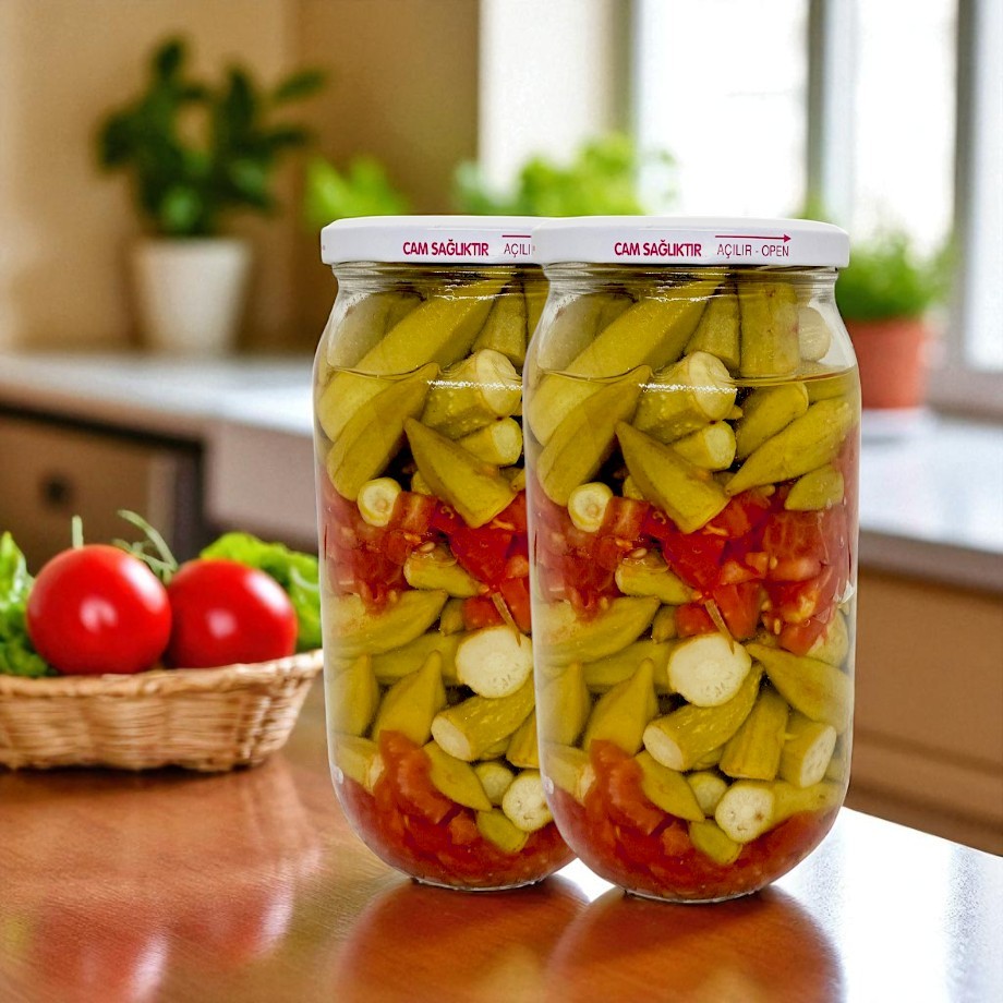 Bamya Konservesi süzme: 650 gr.  2 adet