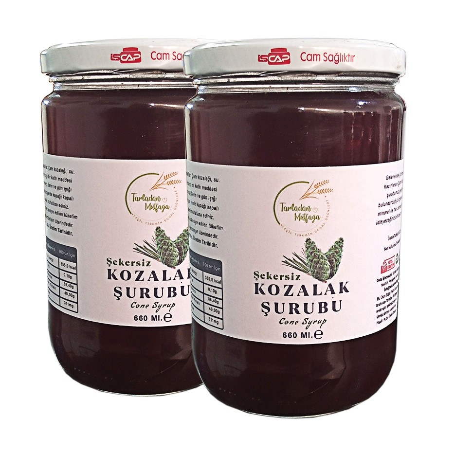 2 ADET ÇAM KOZALAĞI ŞURUBU 750 gr ( ŞEKERSİZ )