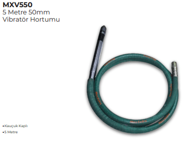 MAX EXTRA VİBRATÖR HORTUMU 5 METRE 50MM MXV550