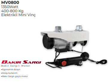 MYTOL ELEKTRİKLİ VİNÇ 400-800KG MV0800