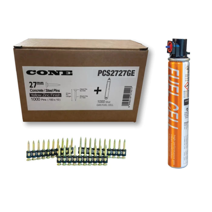 CONE 2.7x27mm TABANCA ÇİVİSİ+GAZ KARTUŞ (1000 ADET)